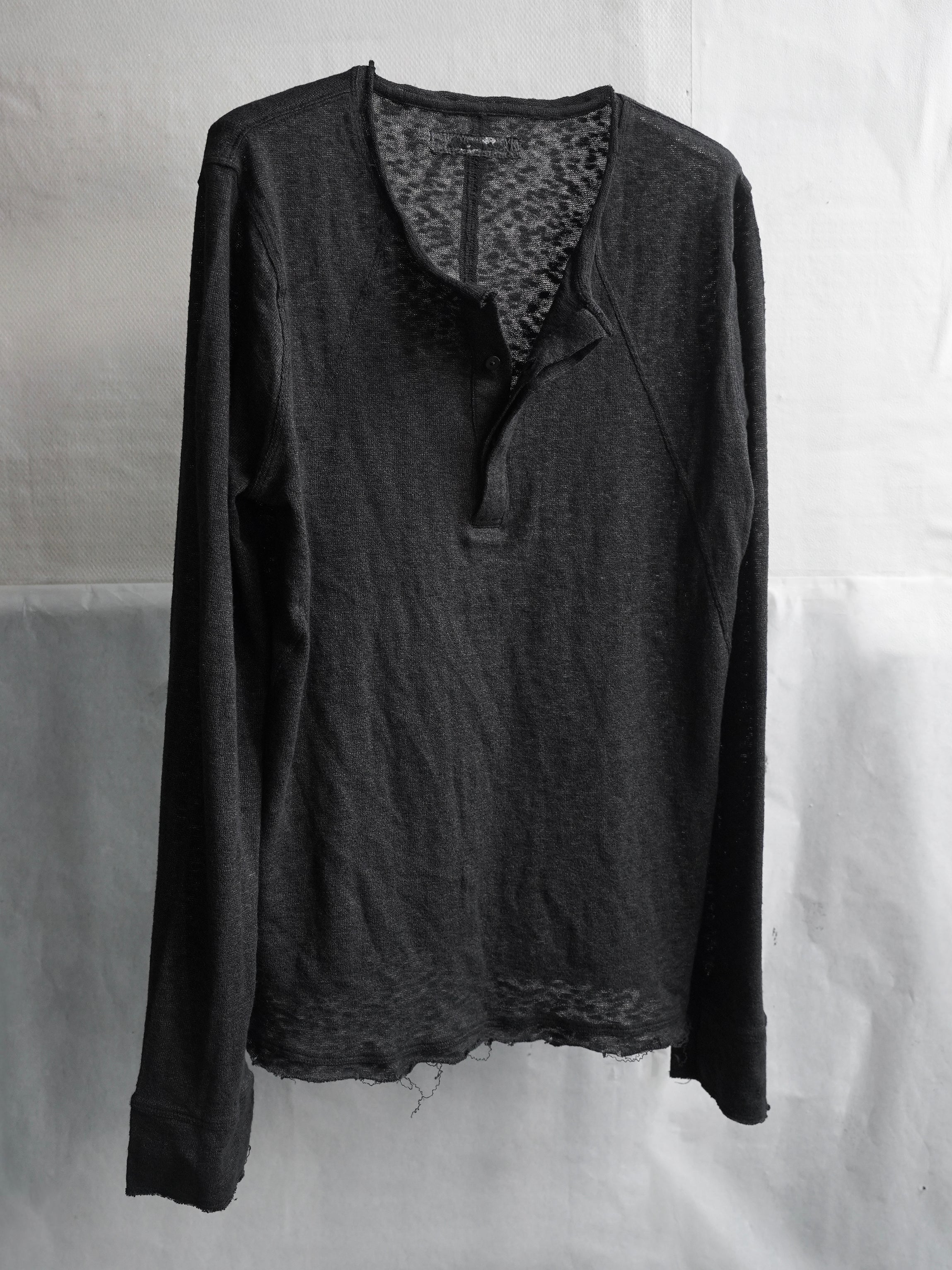 henley longsleeve / black (cobweb) – blackmerle