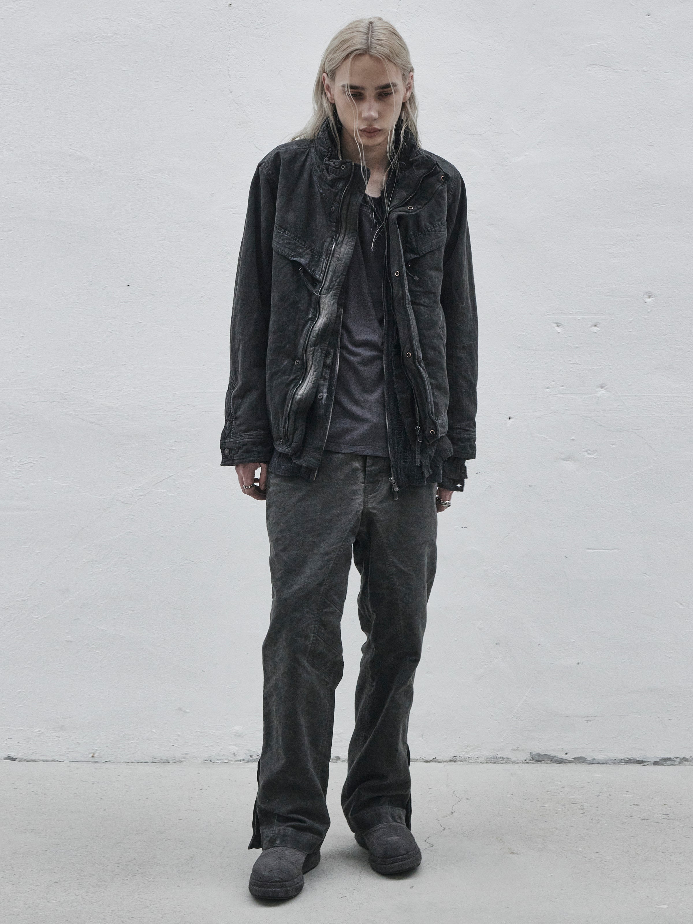 highneck jacket / slab grey