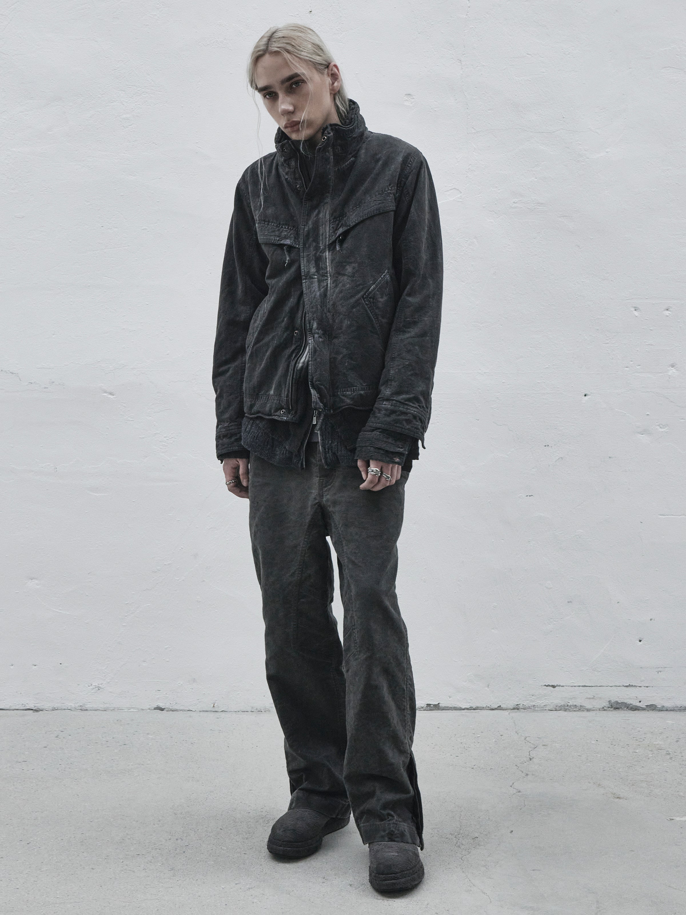 highneck jacket / slab grey