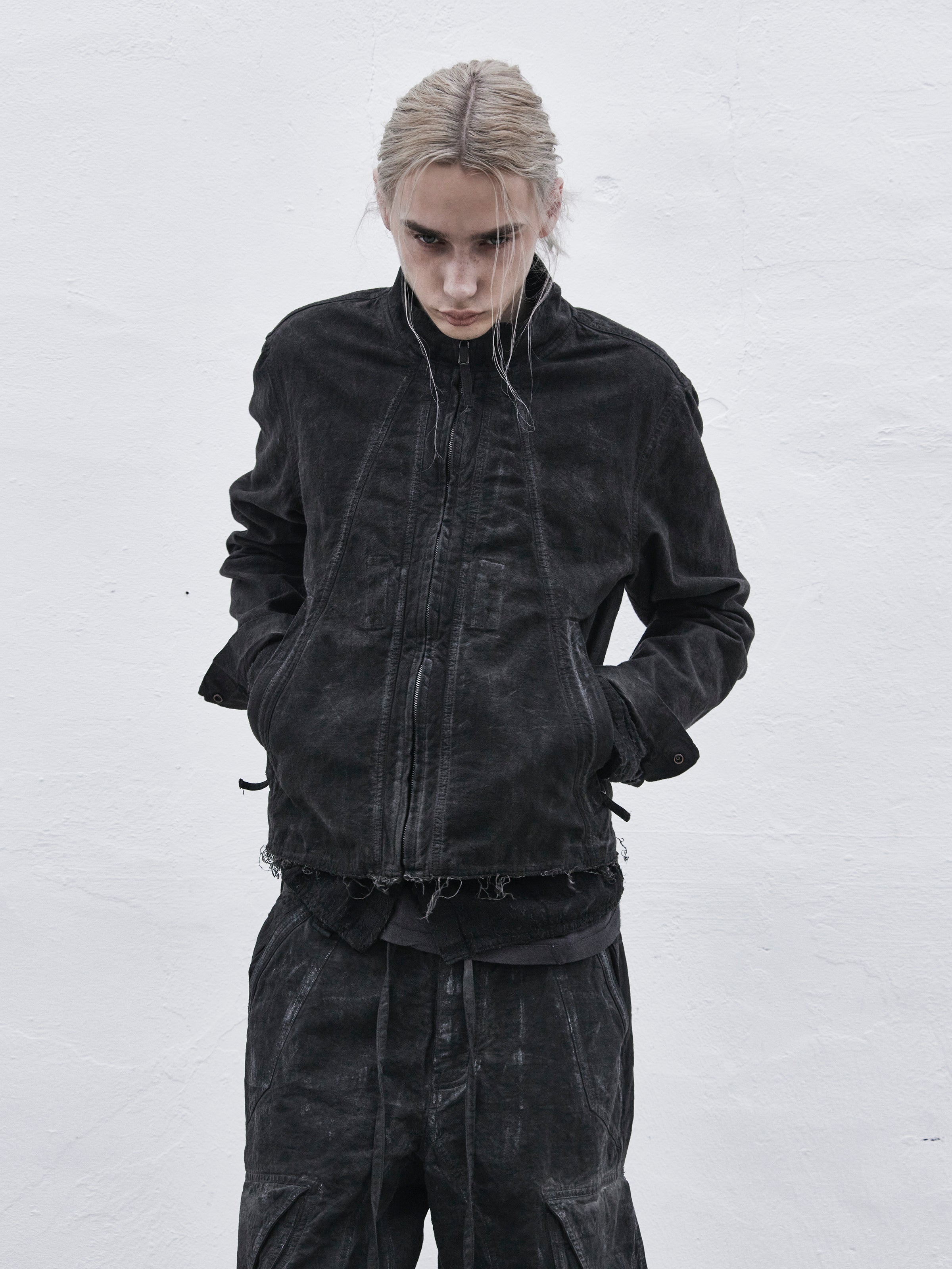 zip up jacket / slab grey
