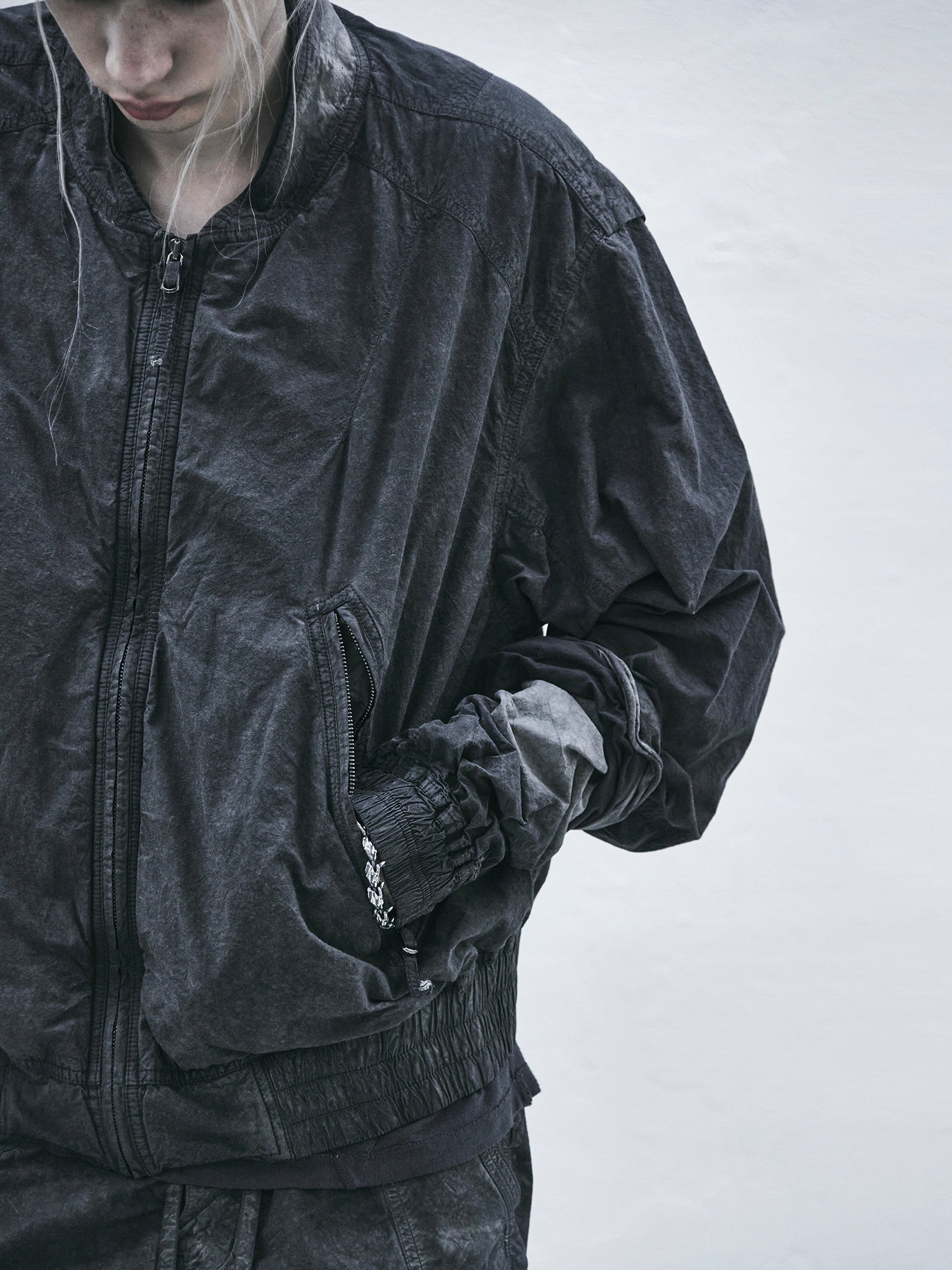 double sleeve bomber / slab grey (t.w.)