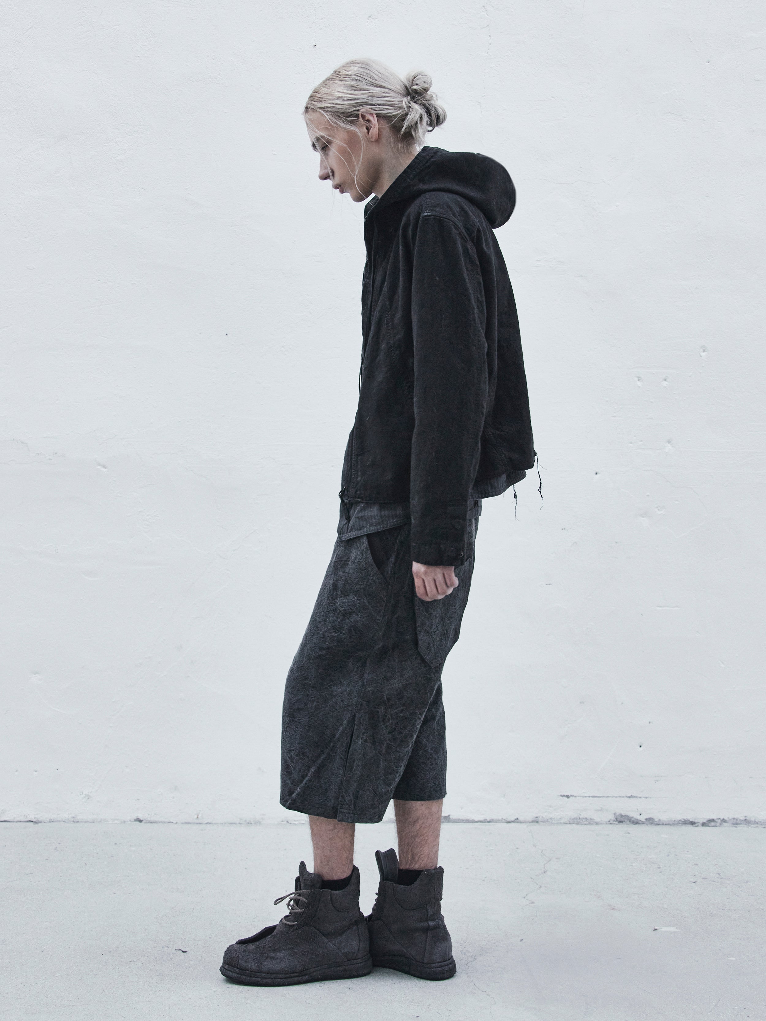 hooded jacket / slab grey – blackmerle