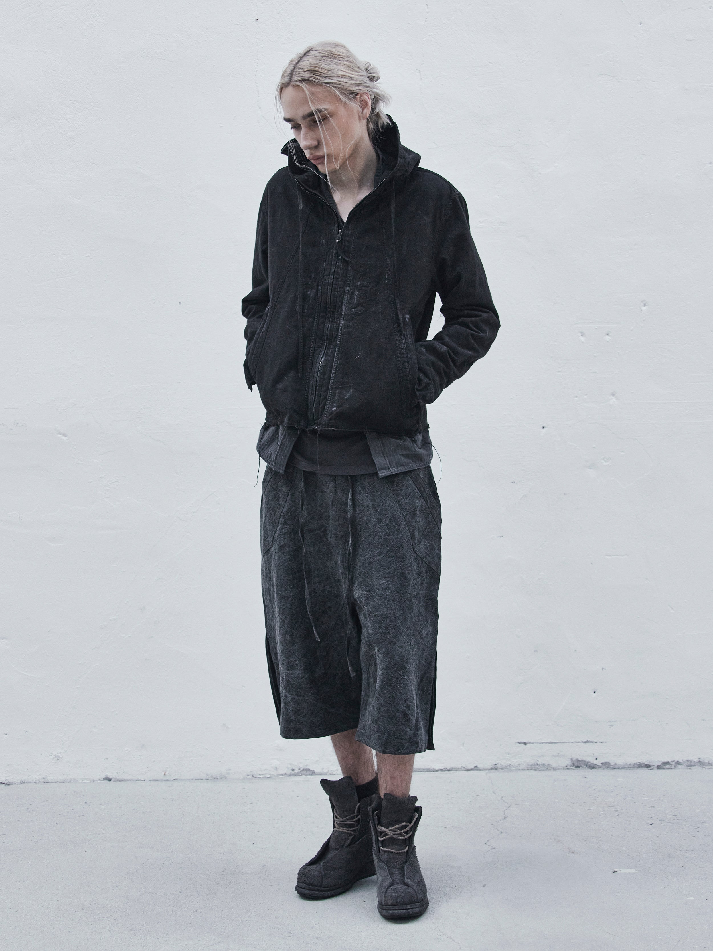 hooded jacket / slab grey – blackmerle