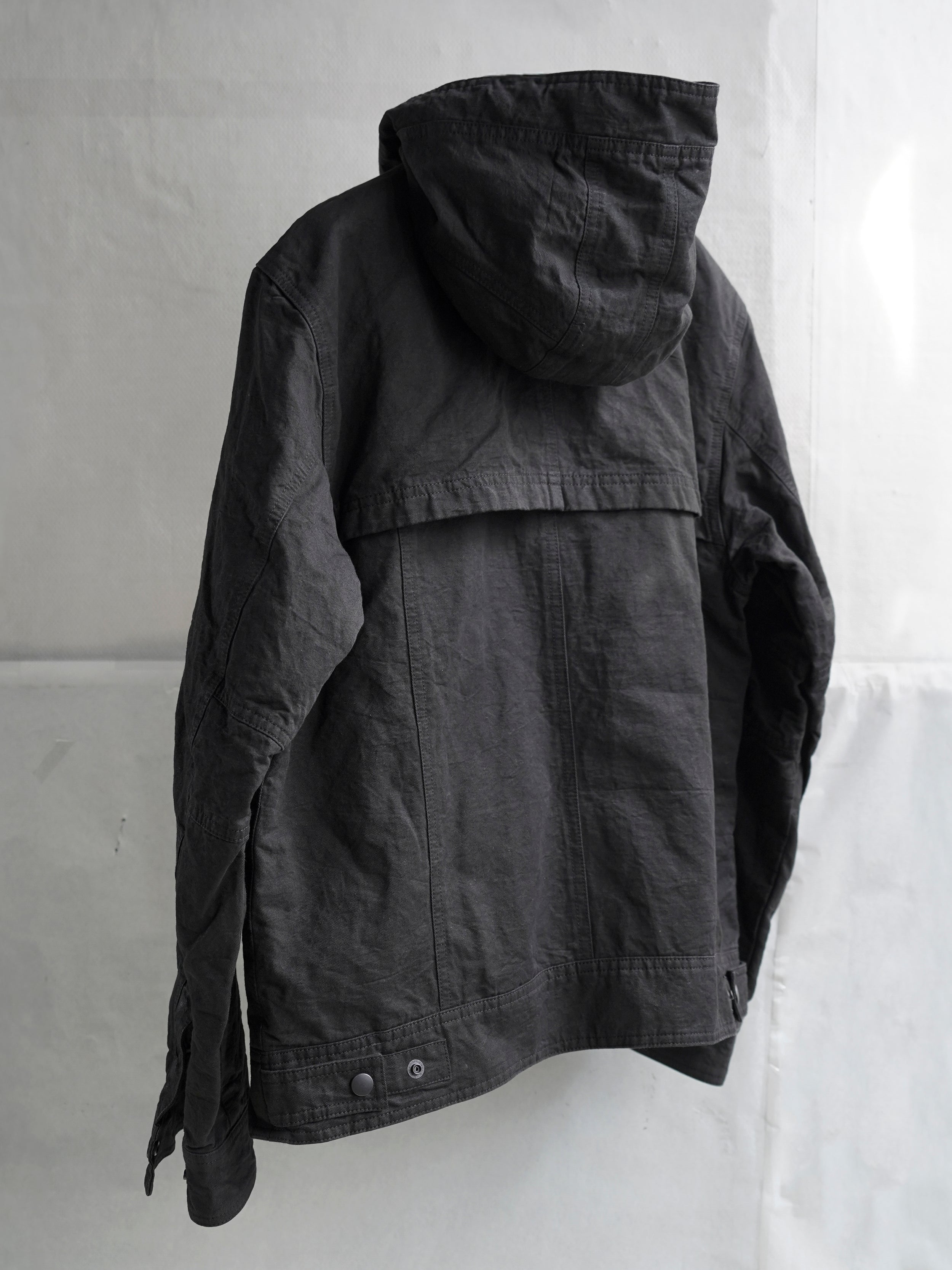 double front hood parka / ink