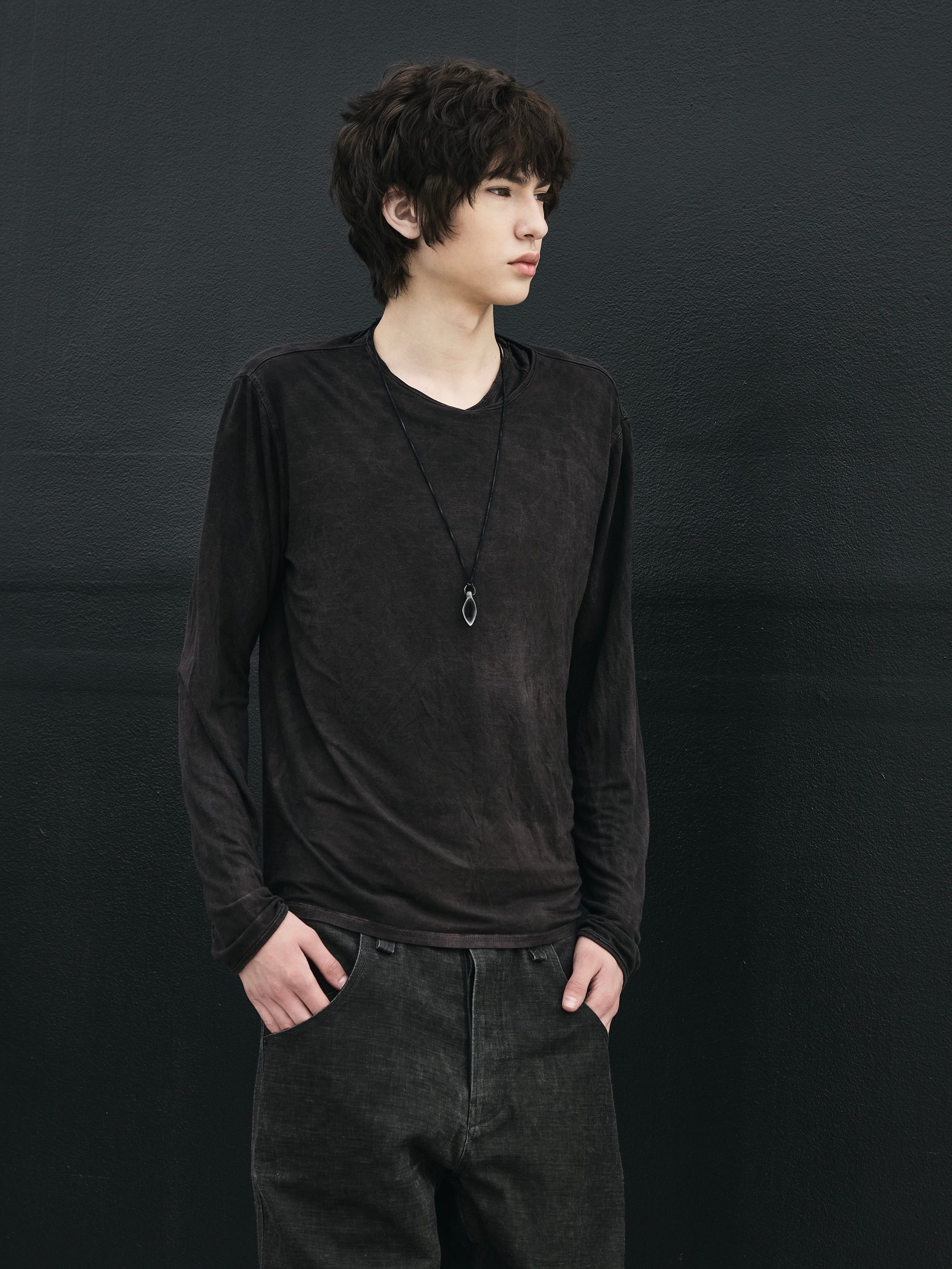 bamboo longsleeve / gallnut ink