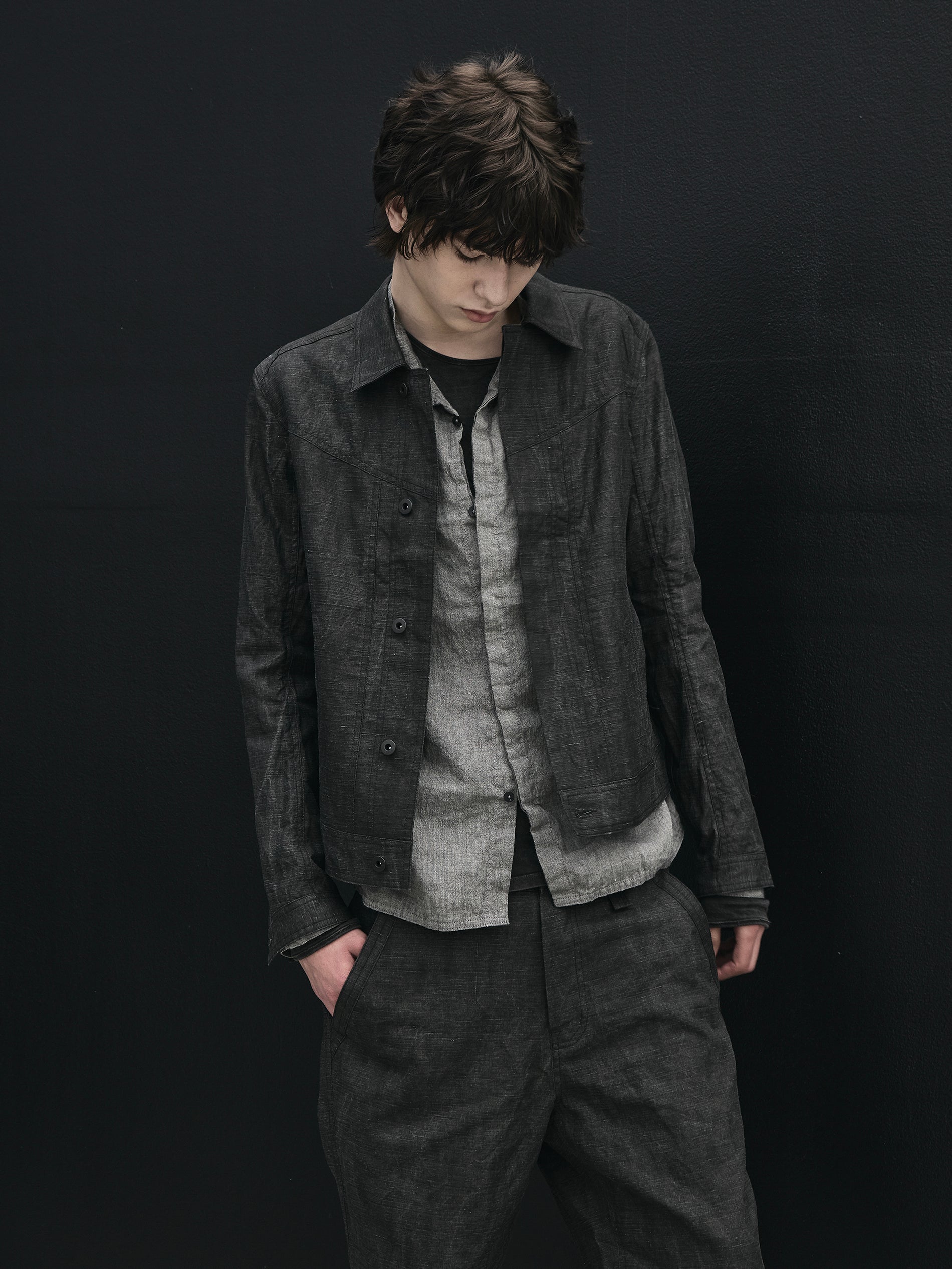 trucker jacket / ink coat