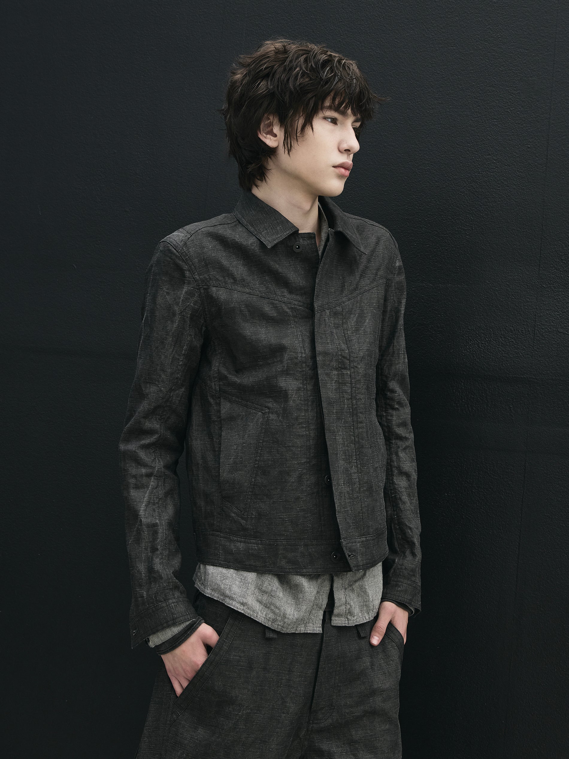 trucker jacket / ink coat