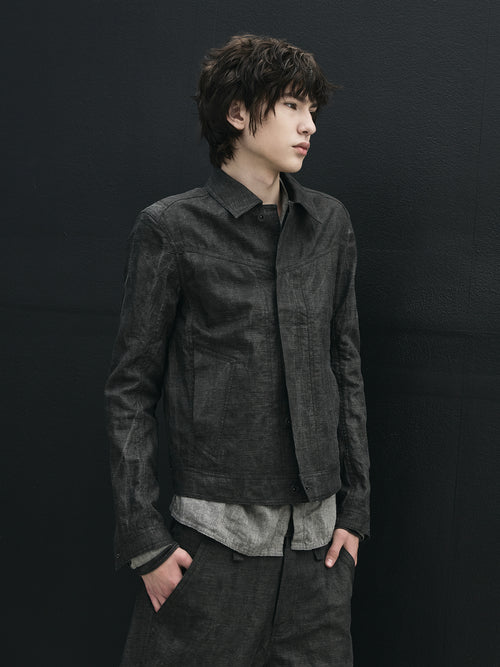 trucker jacket / ink coat