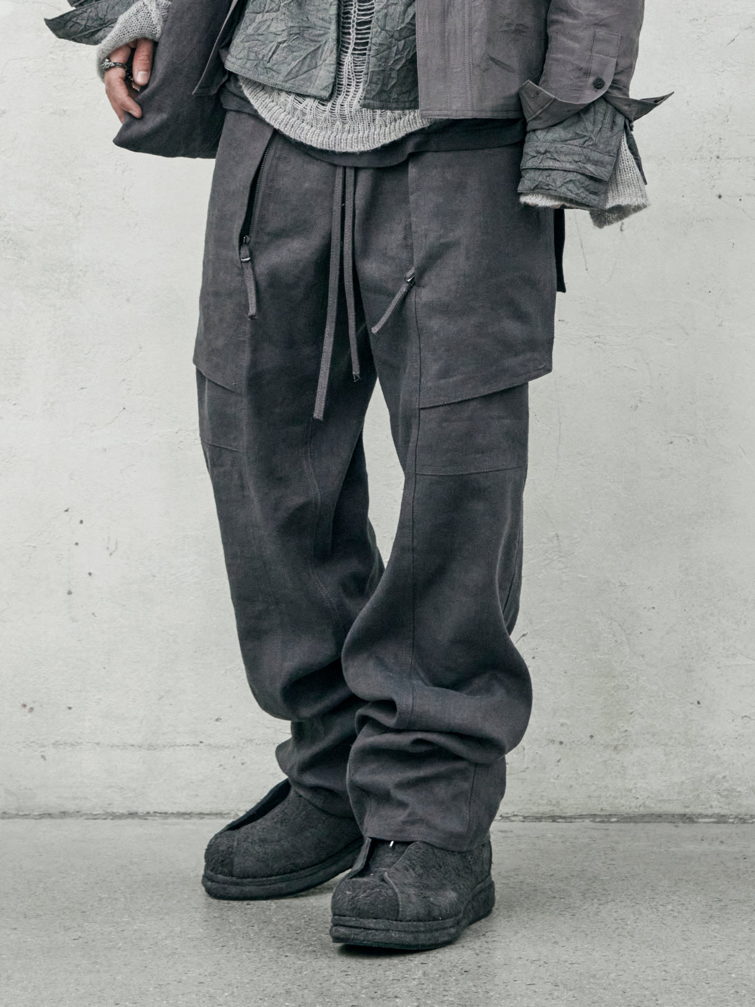 fatigue drawstring pants / rat grey