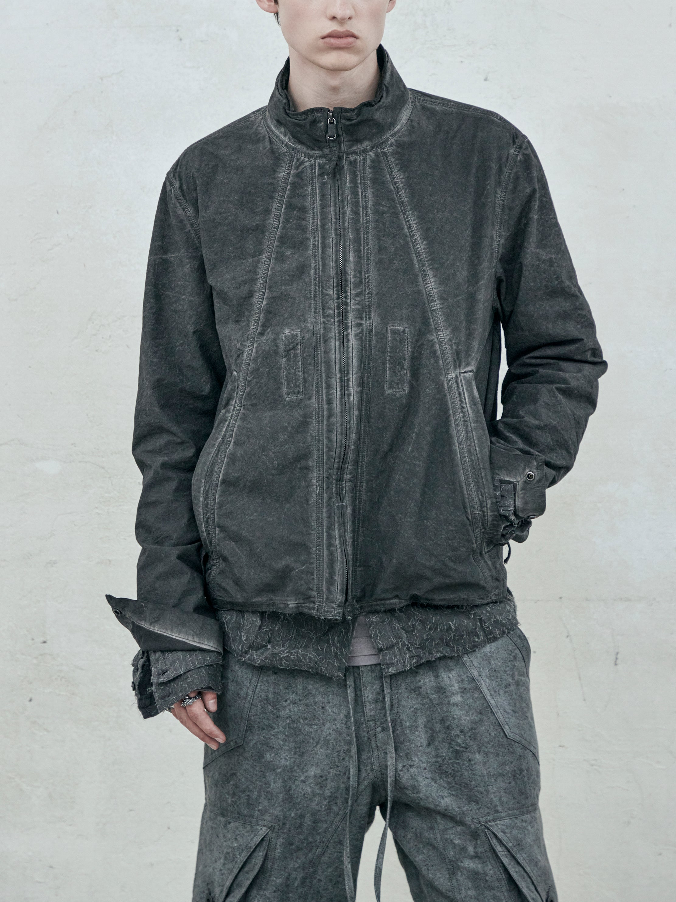 zip up jacket / slab grey (t.w.)