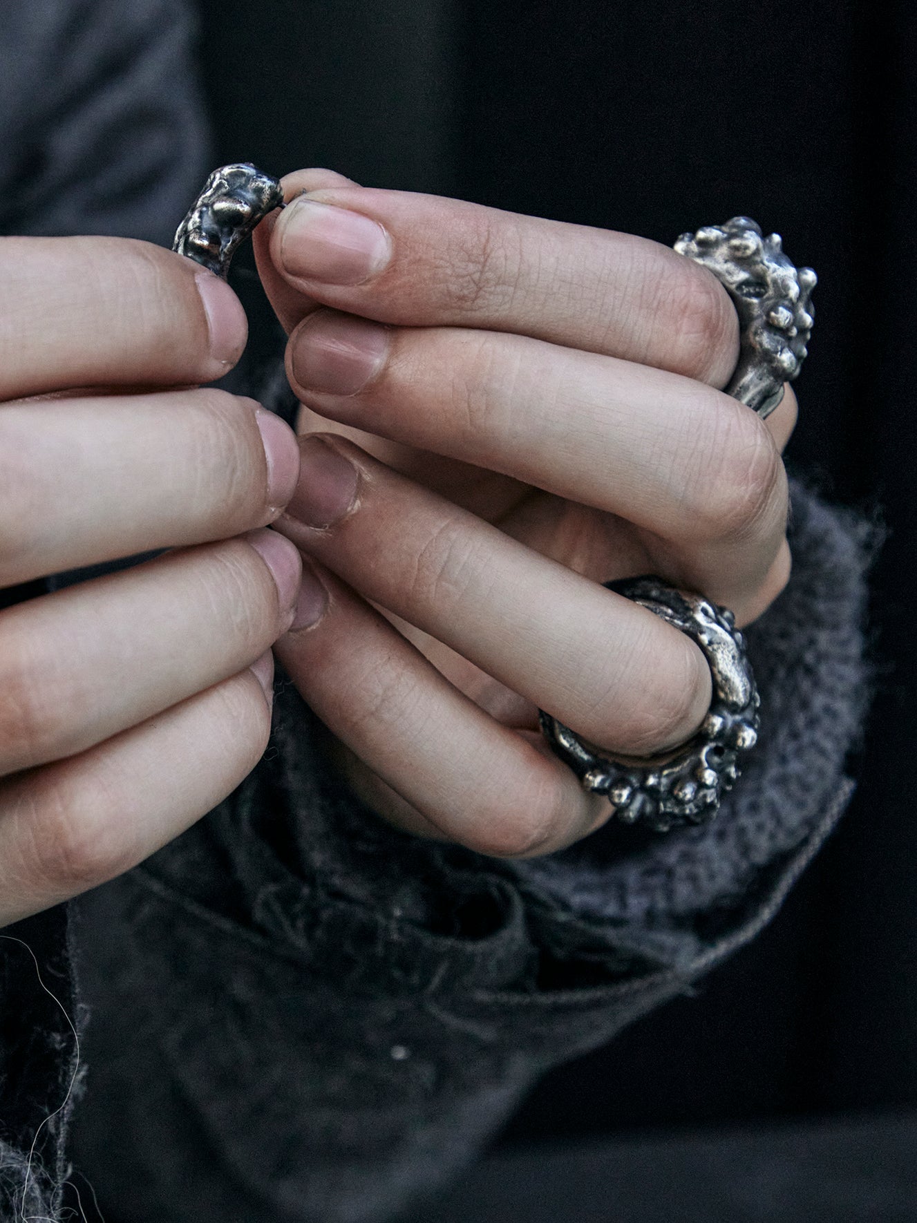 bone ring / 925 silver