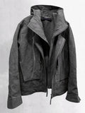 double front hood parka / slab khaki