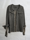 double sleeve field shirt / onion ink (slub)