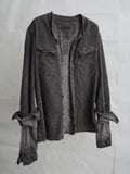 double sleeve field shirt / gallnut ink (slub)
