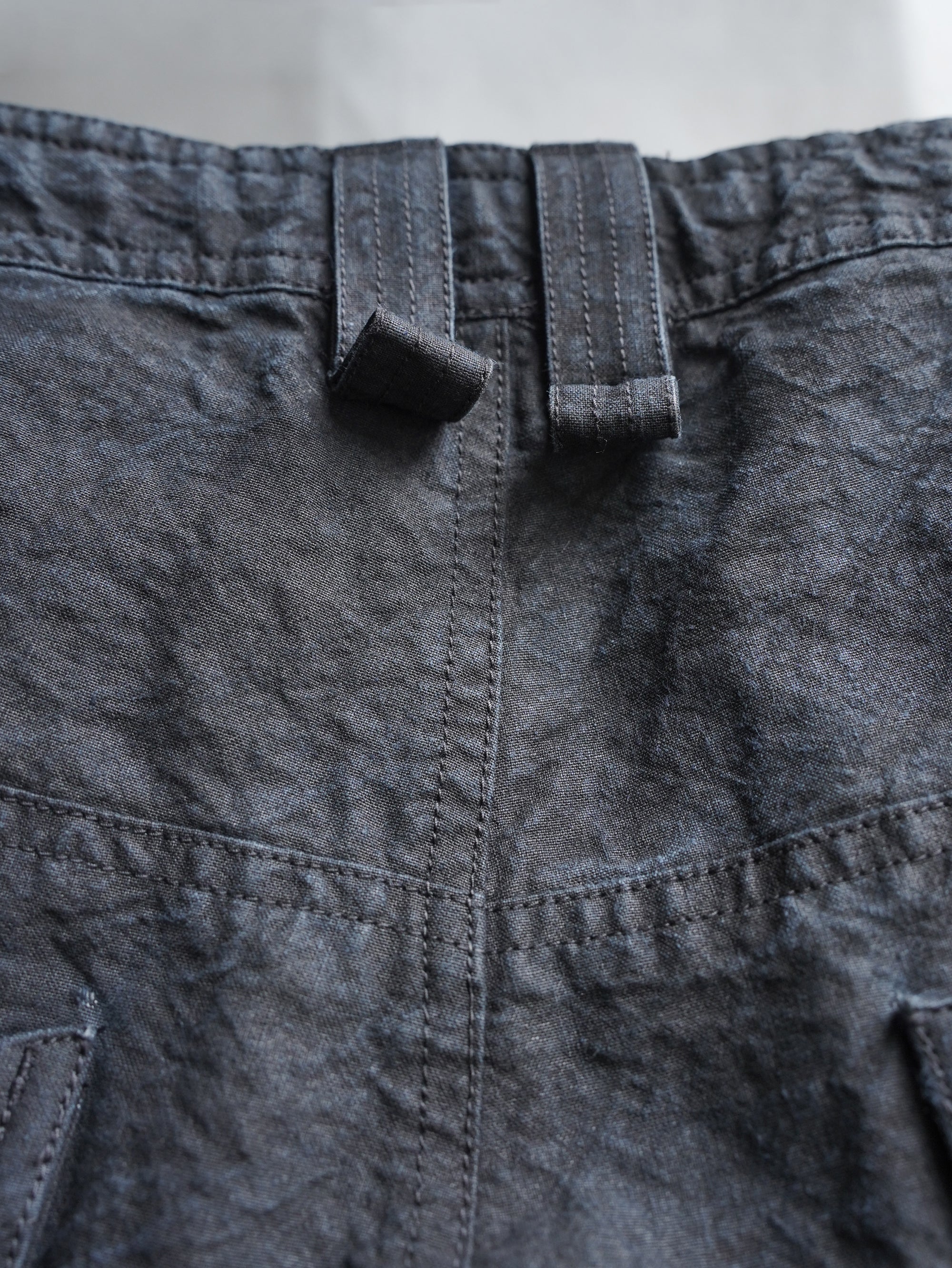 split shorts (binchō-tan) / indigo ink