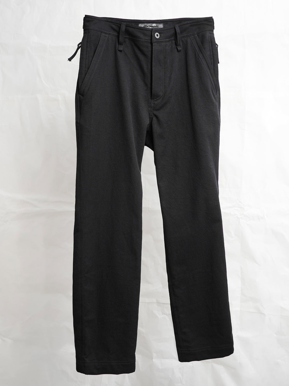 zipper trousers / slub black