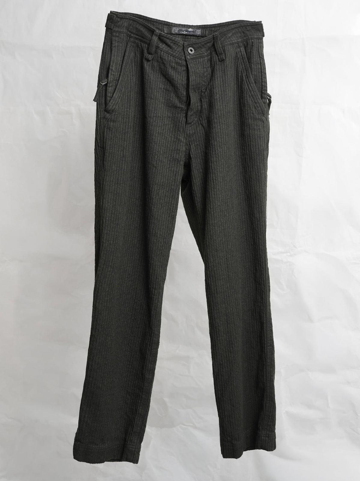 zipper trousers / moss green