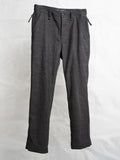 zipper trousers / slub grey