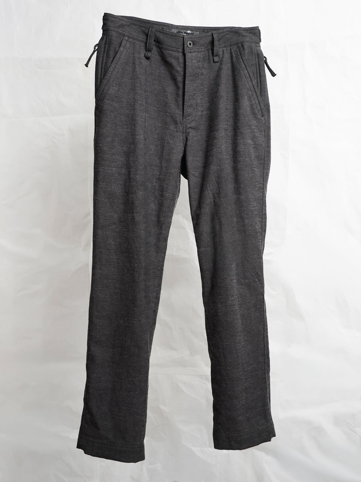 zipper trousers / slub grey