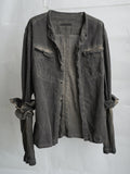 double sleeve field shirt / onion ink (voile)