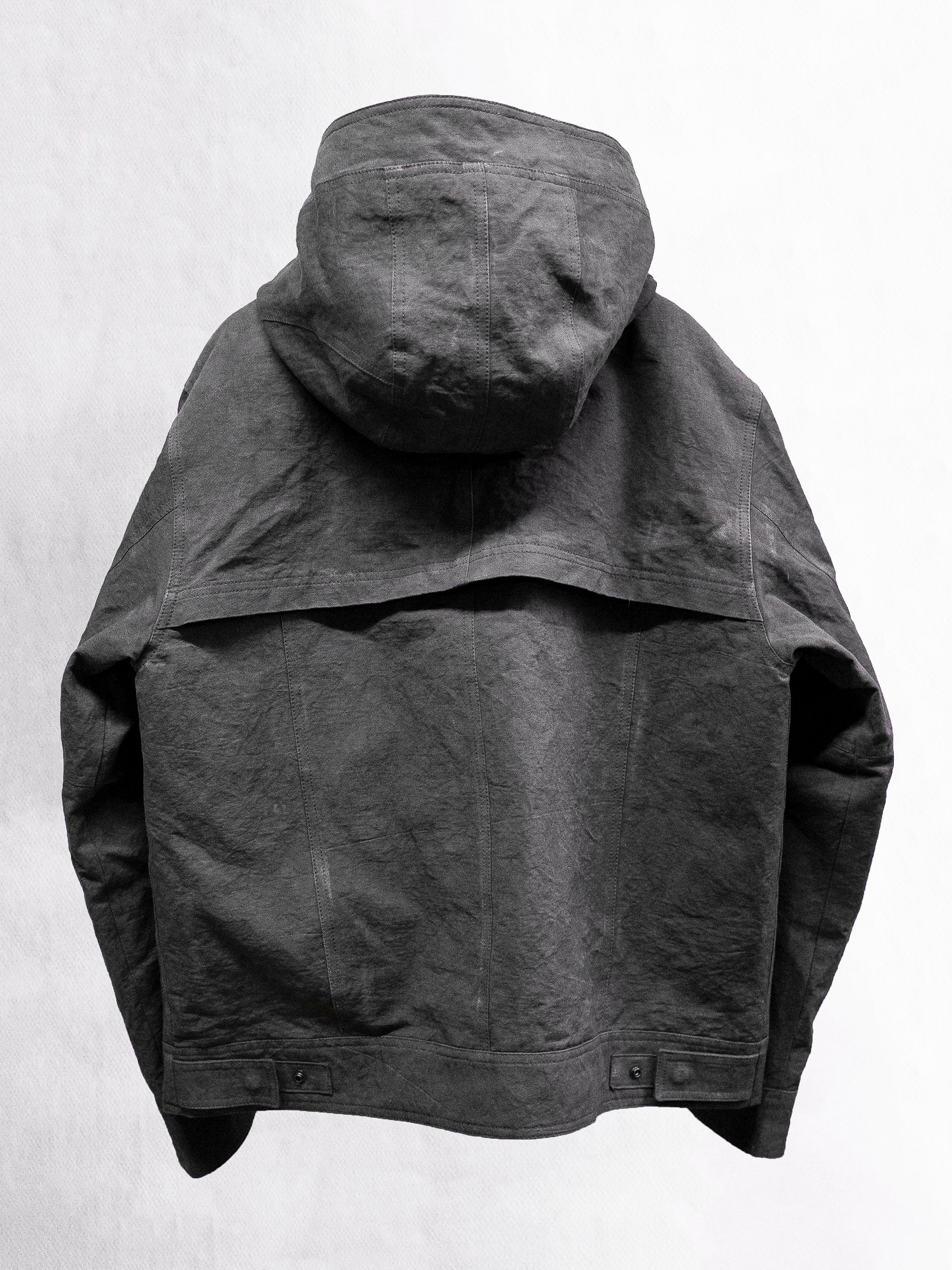 double front hood parka / slab khaki
