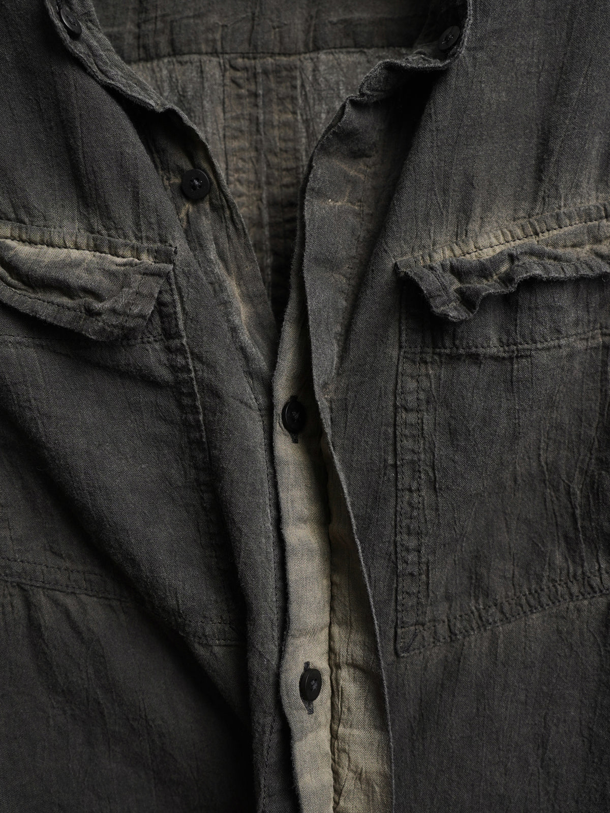double sleeve field shirt / onion ink (voile)