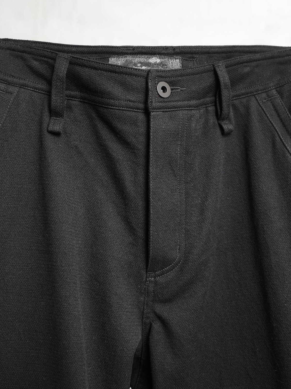 zipper trousers / slub black