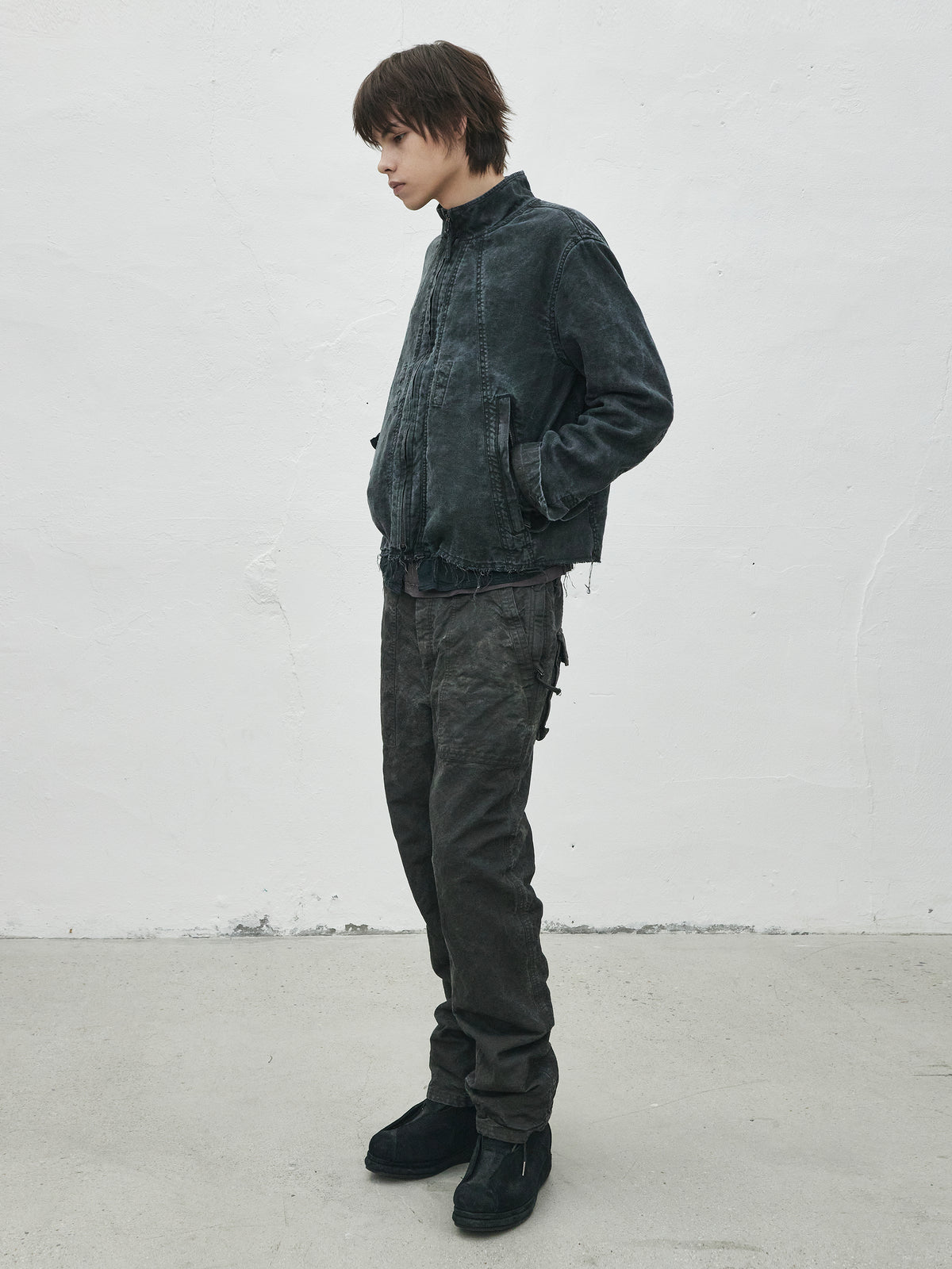 zip up jacket / indigo ink (silk nep)