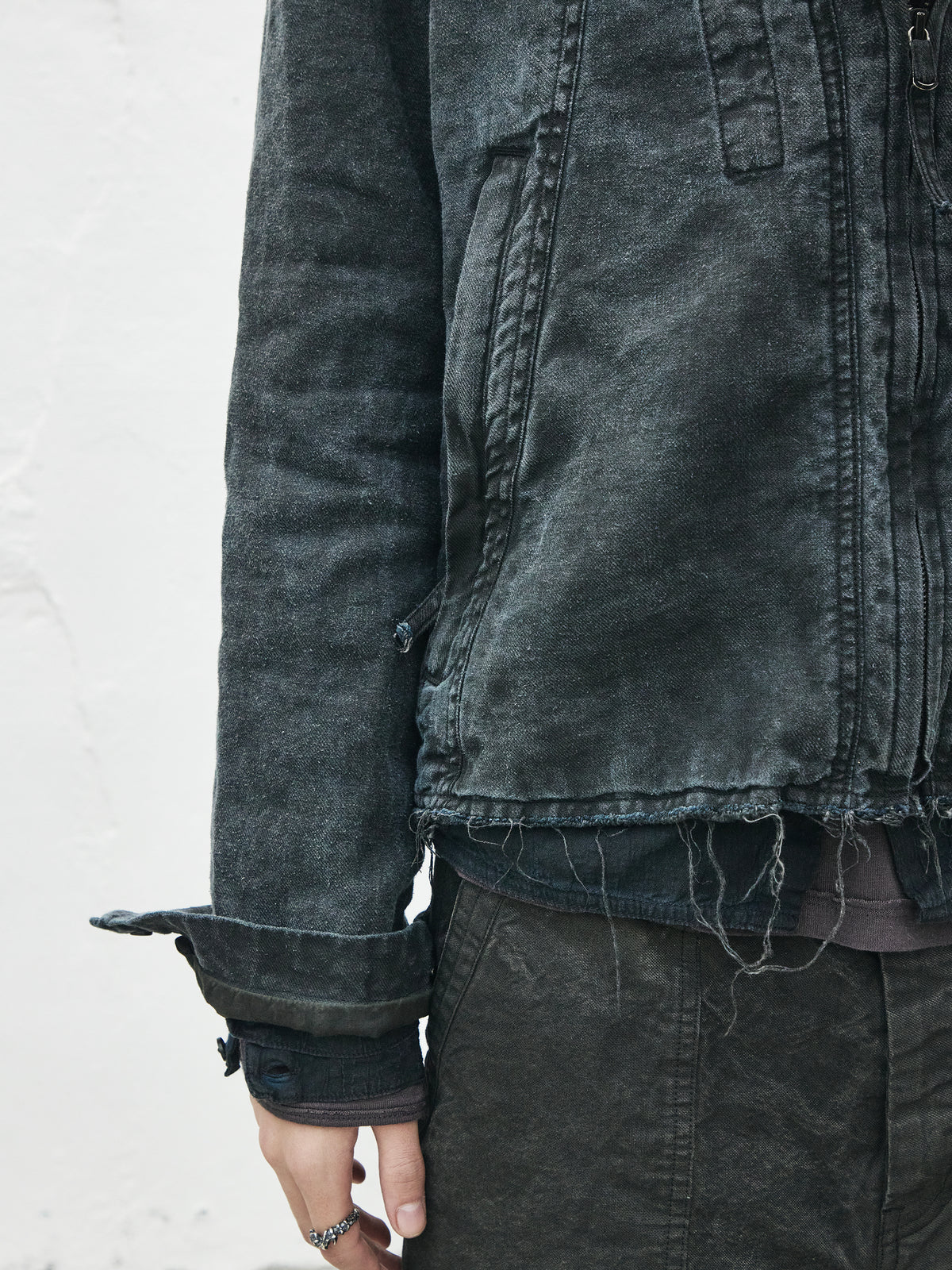 zip up jacket / indigo ink (silk nep)