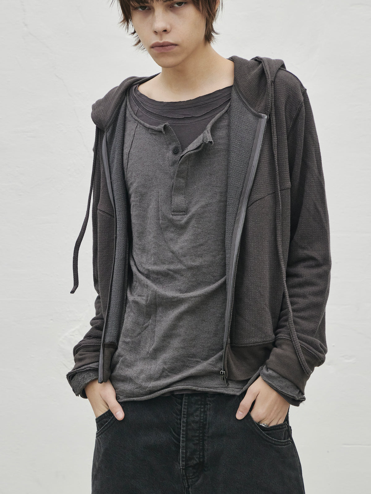 zip hoodie / mud shadow