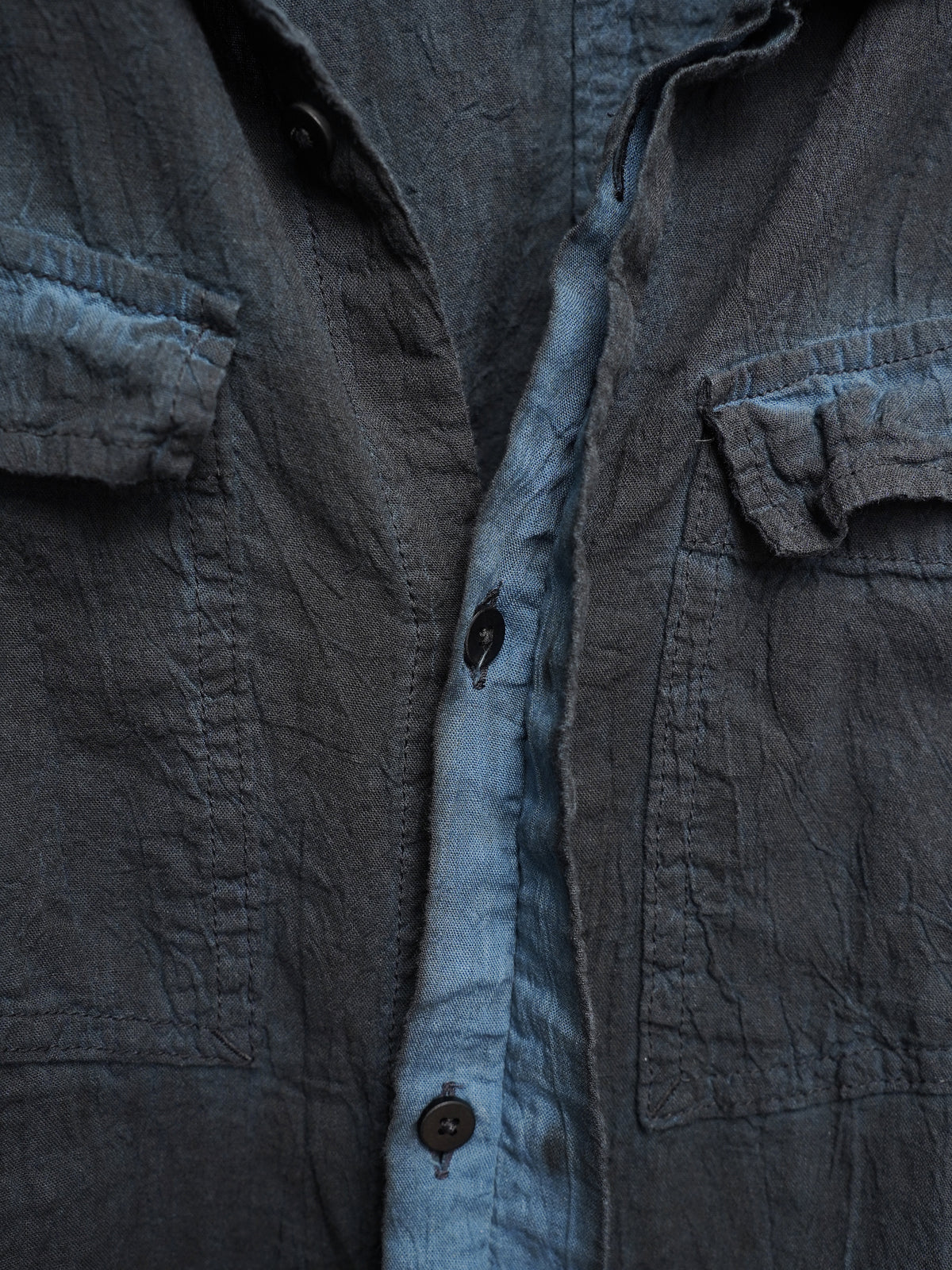 double sleeve field shirt / indigo ink (voile)