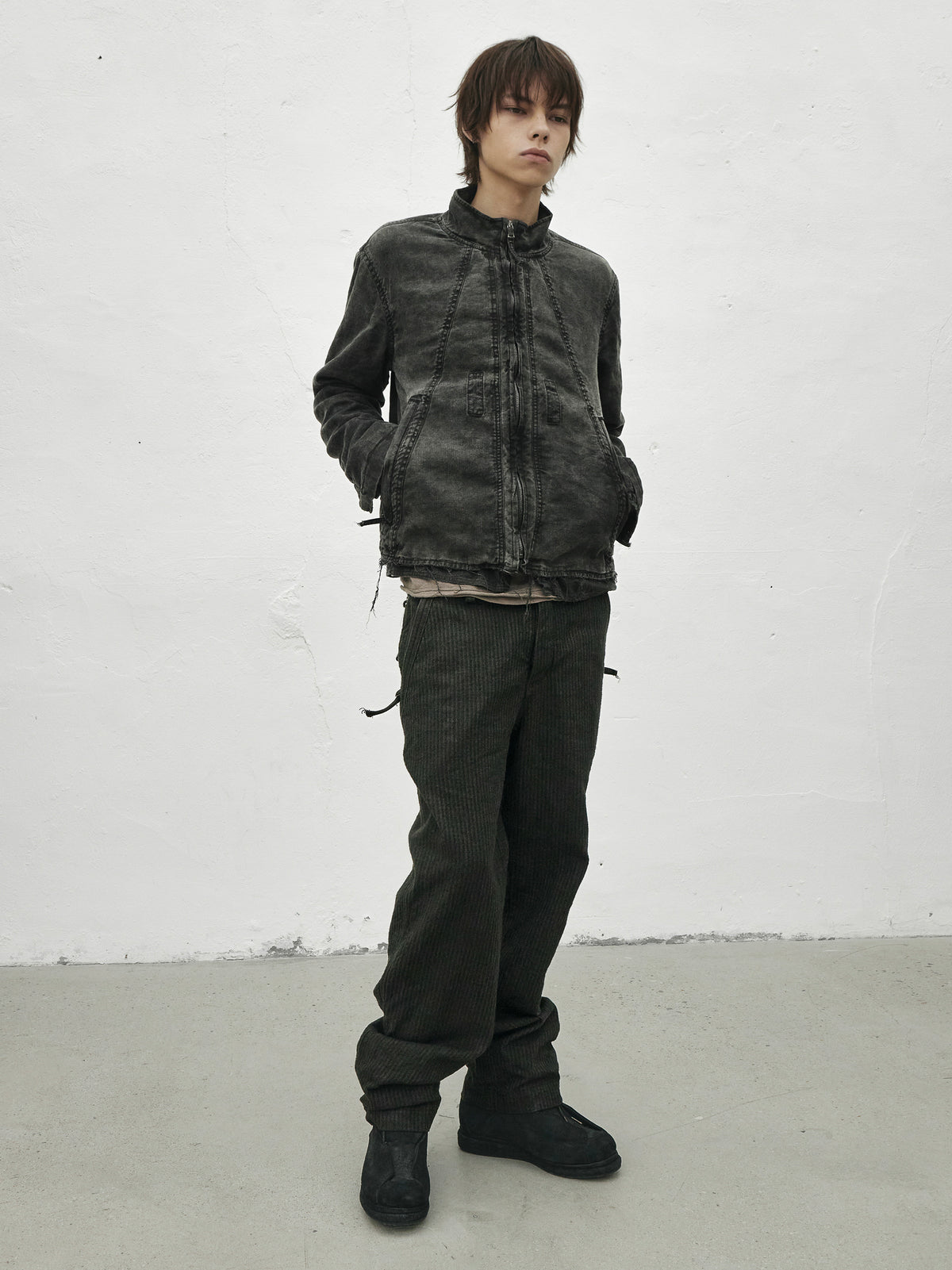 zip up jacket / onion ink (silk nep)