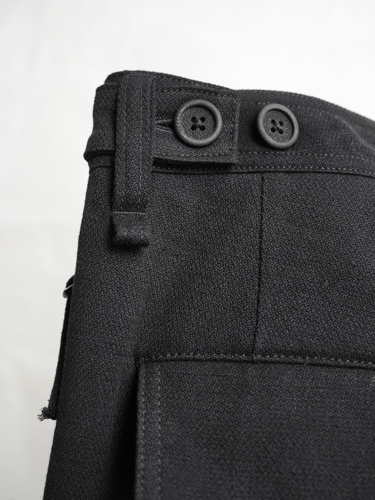 zipper trousers / slub black