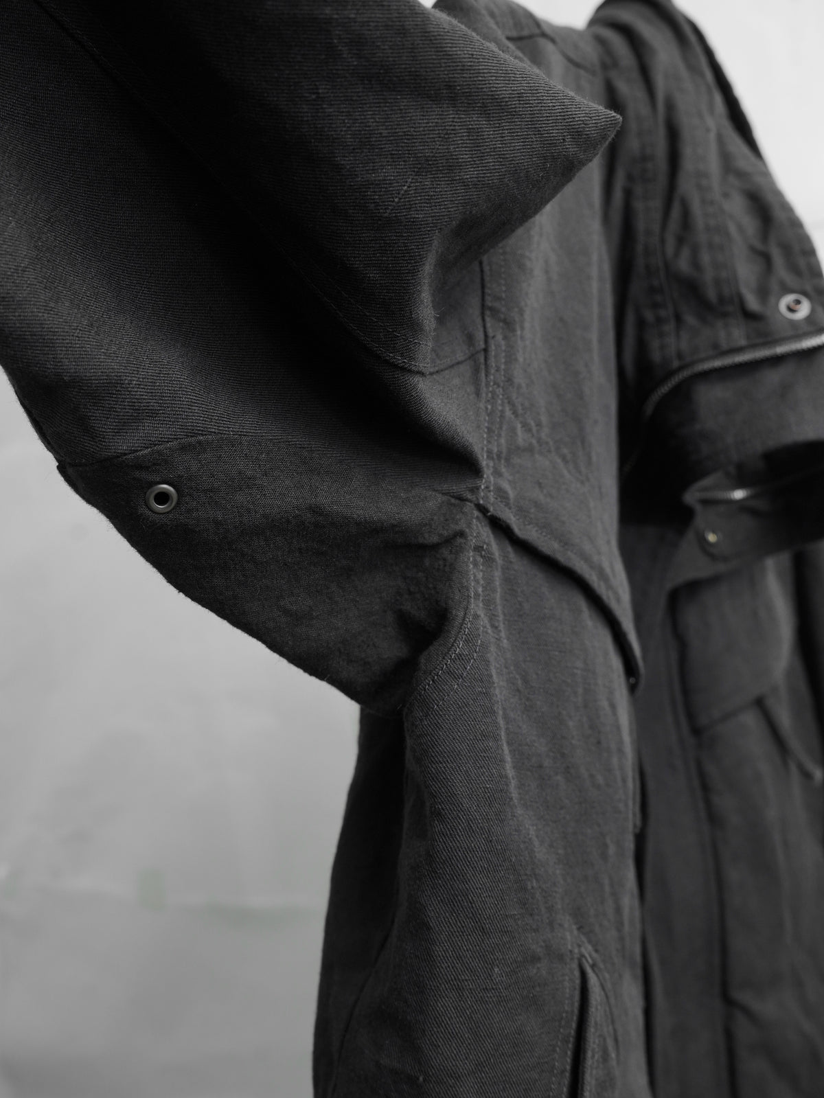 highneck jacket / black (gabardine)