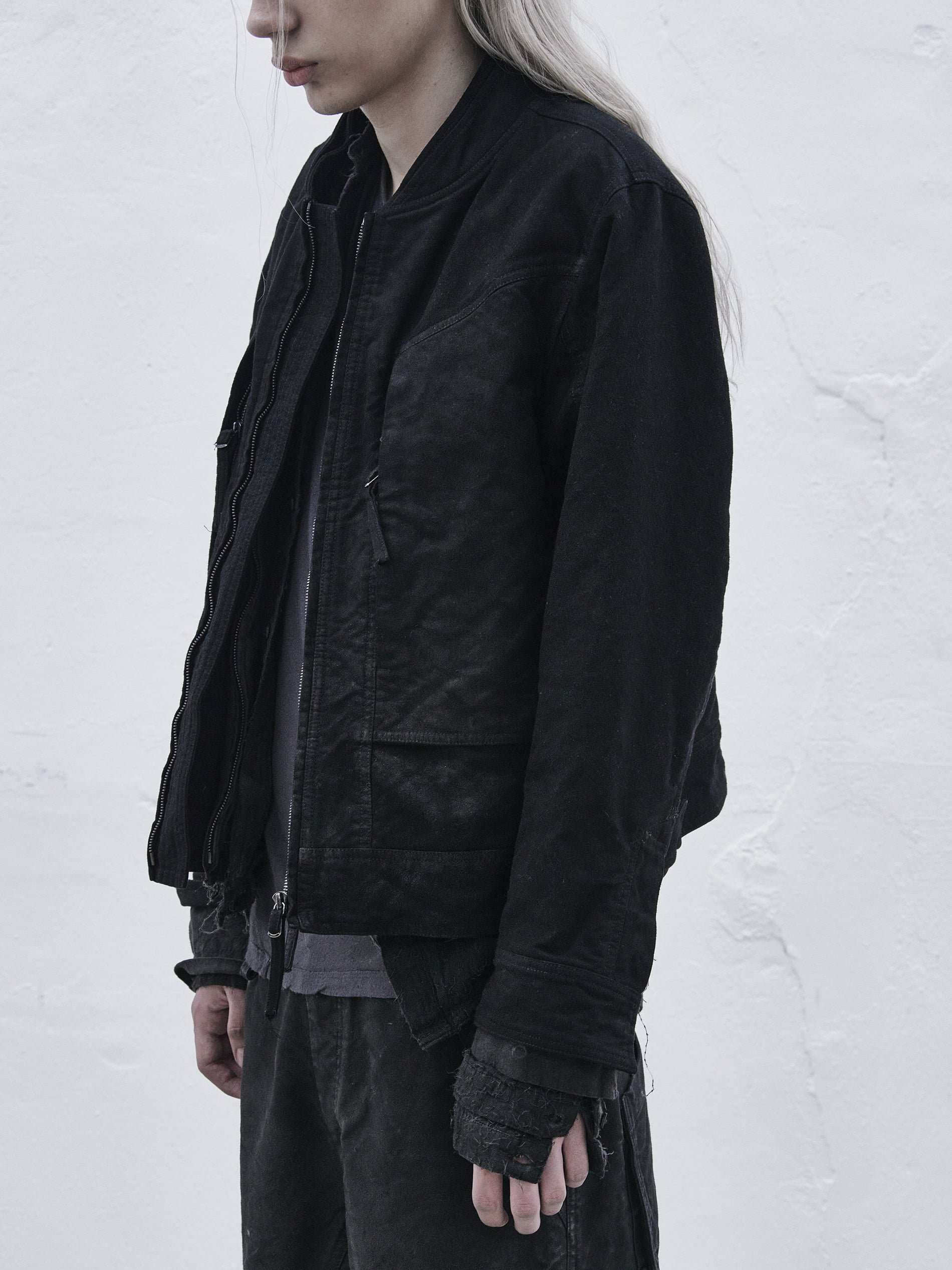 cargo bomber / black (moleskin)