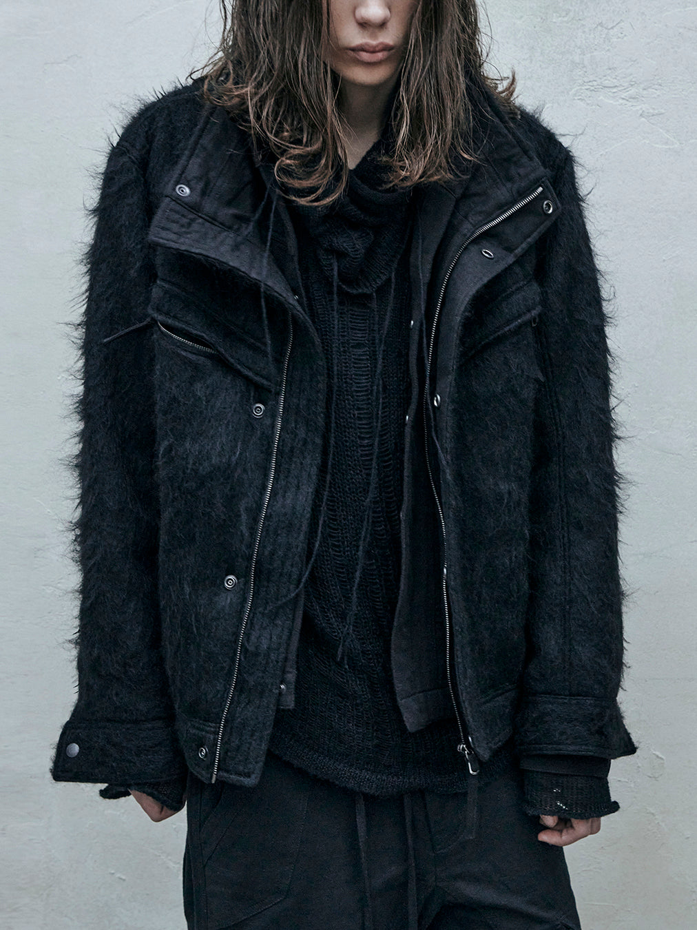 mohair jacket / black