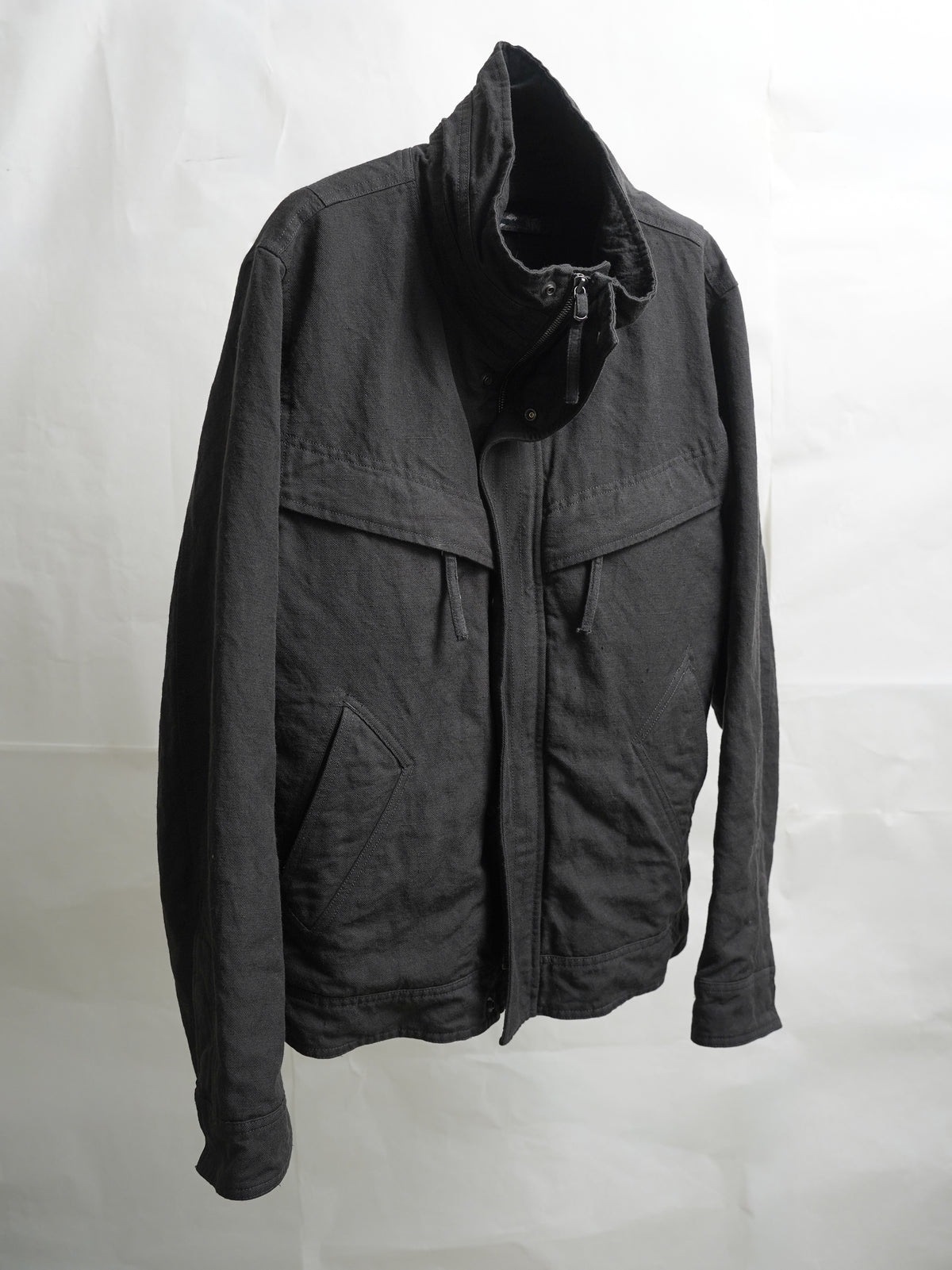 highneck jacket / black (gabardine)