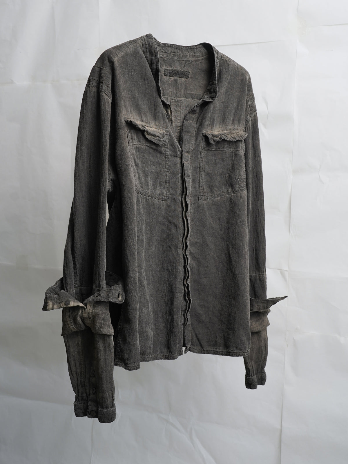 double sleeve field shirt / onion ink (voile)