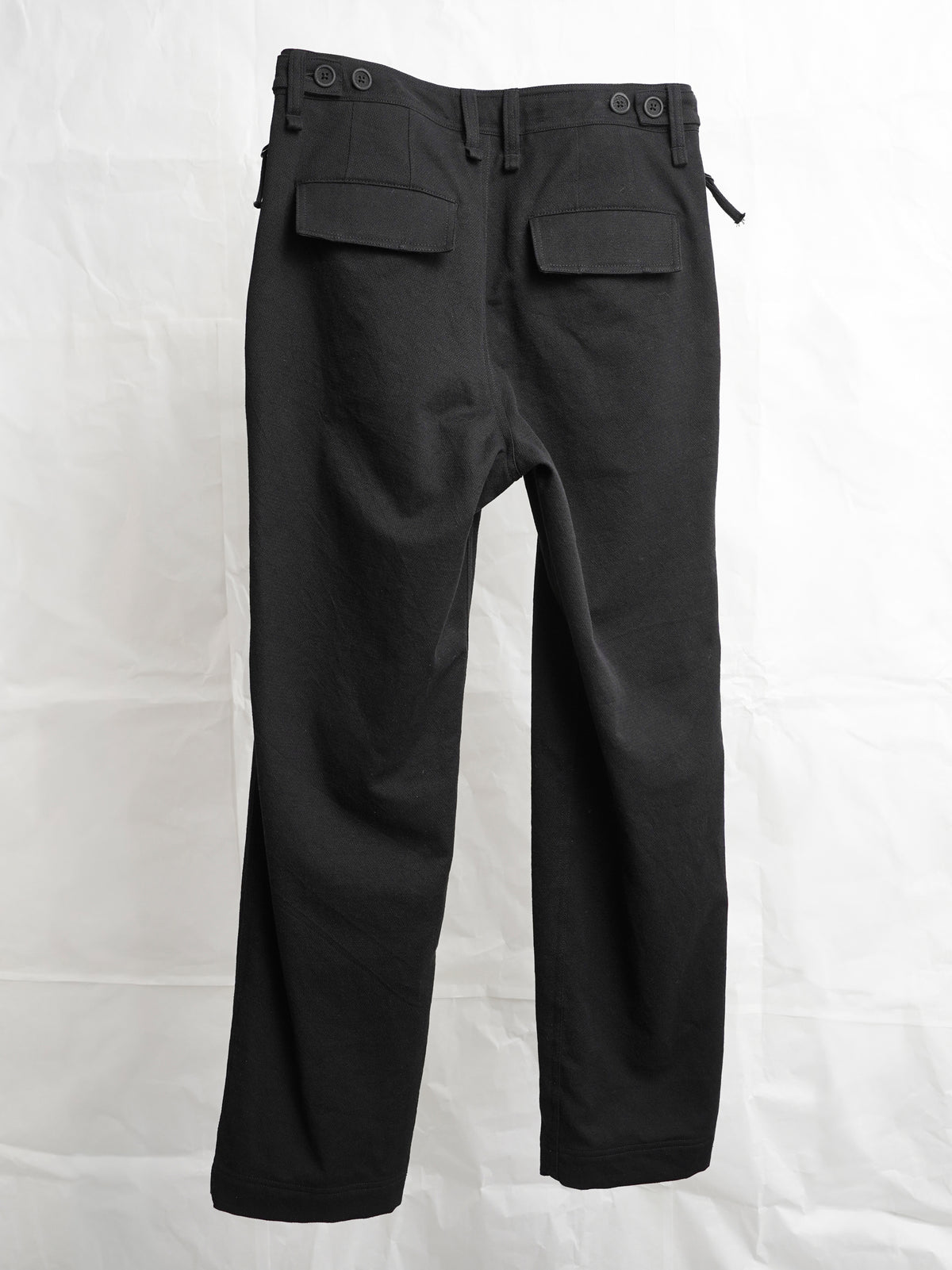 zipper trousers / slub black