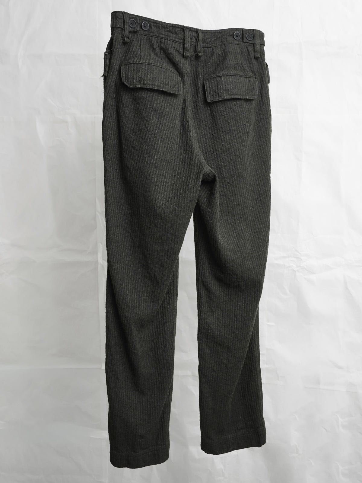 zipper trousers / moss green