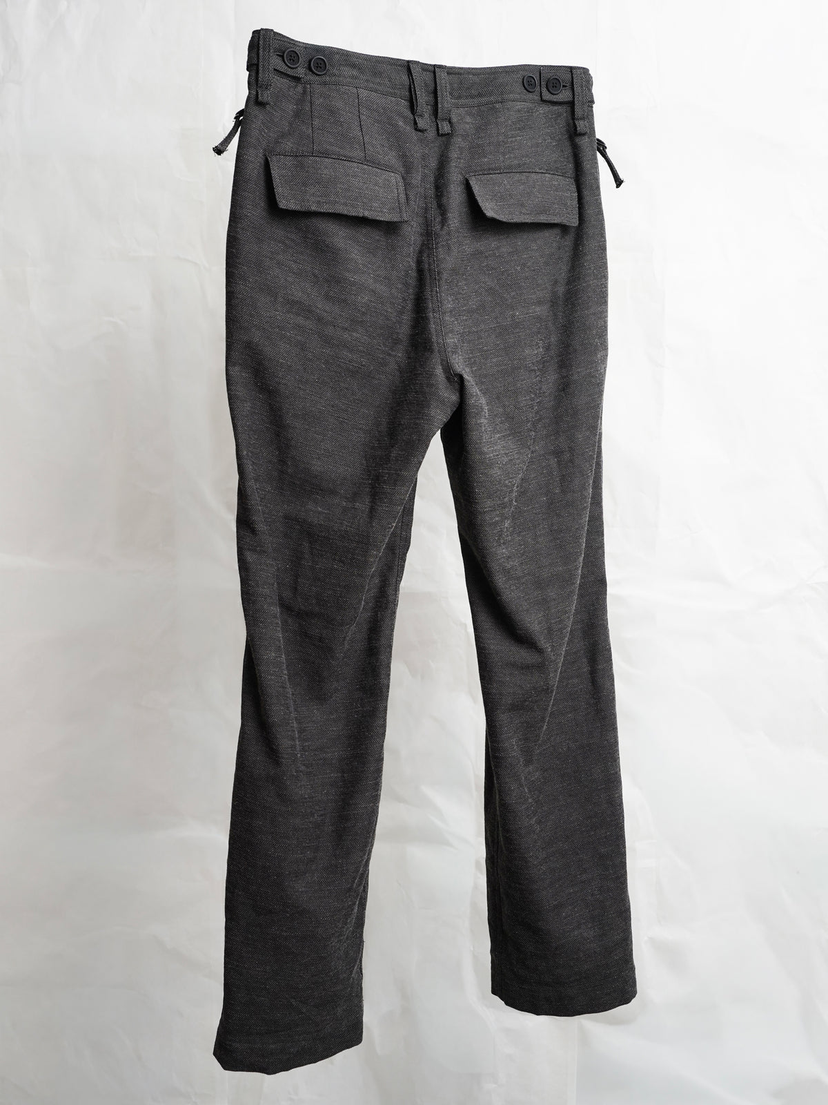 zipper trousers / slub grey