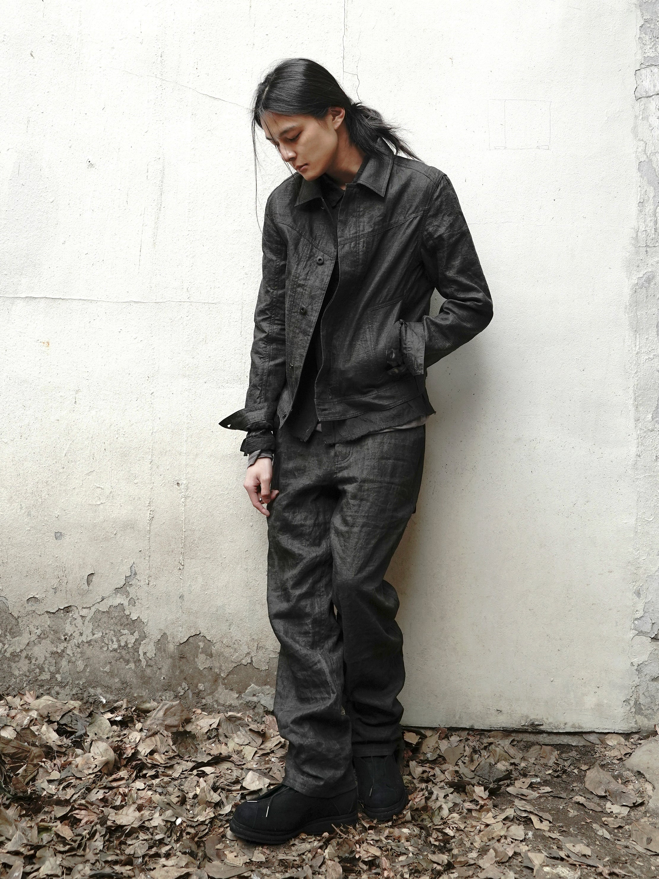 trucker jacket / ink coat