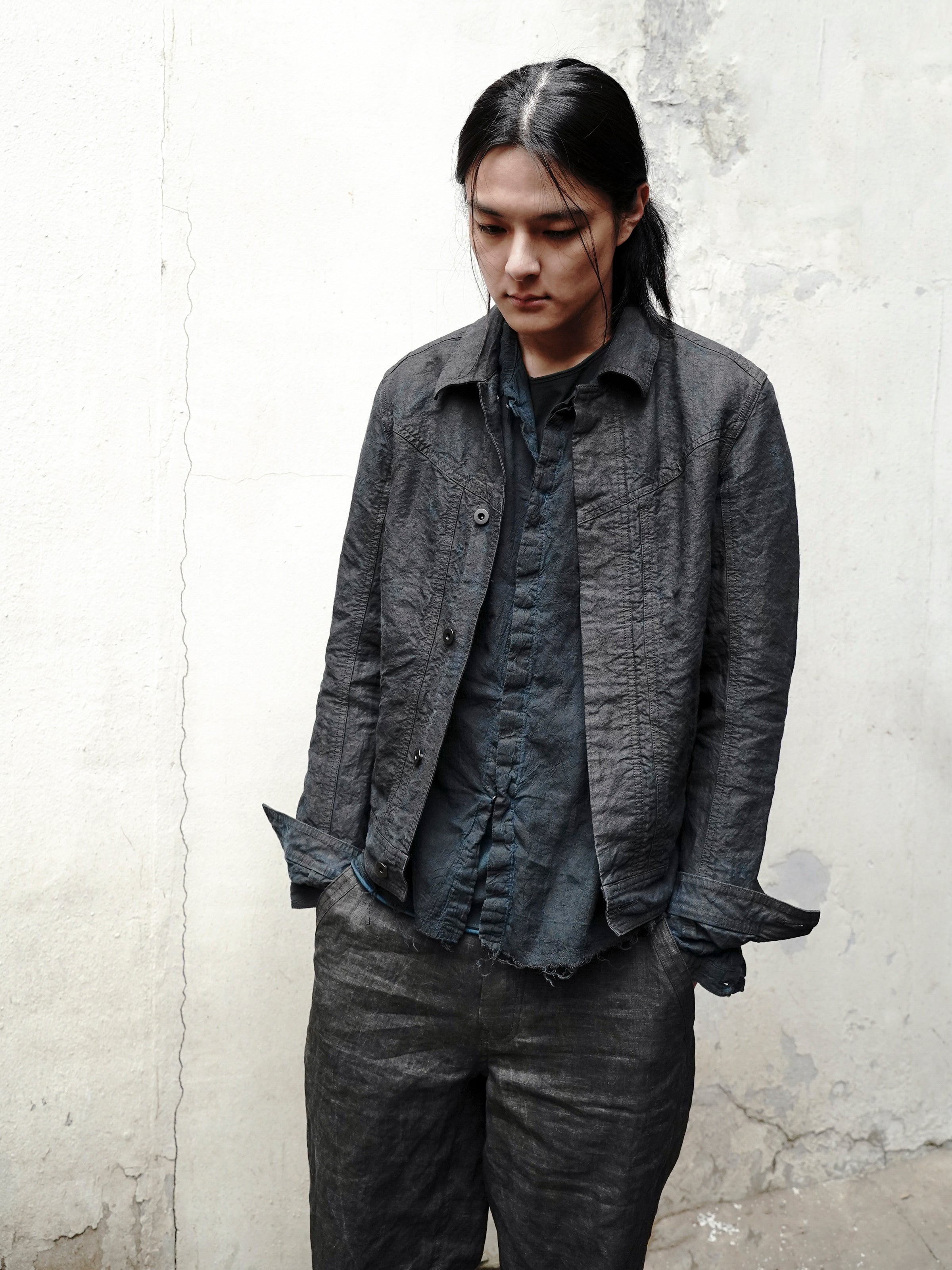 trucker jacket (binchō-tan) / indigo ink