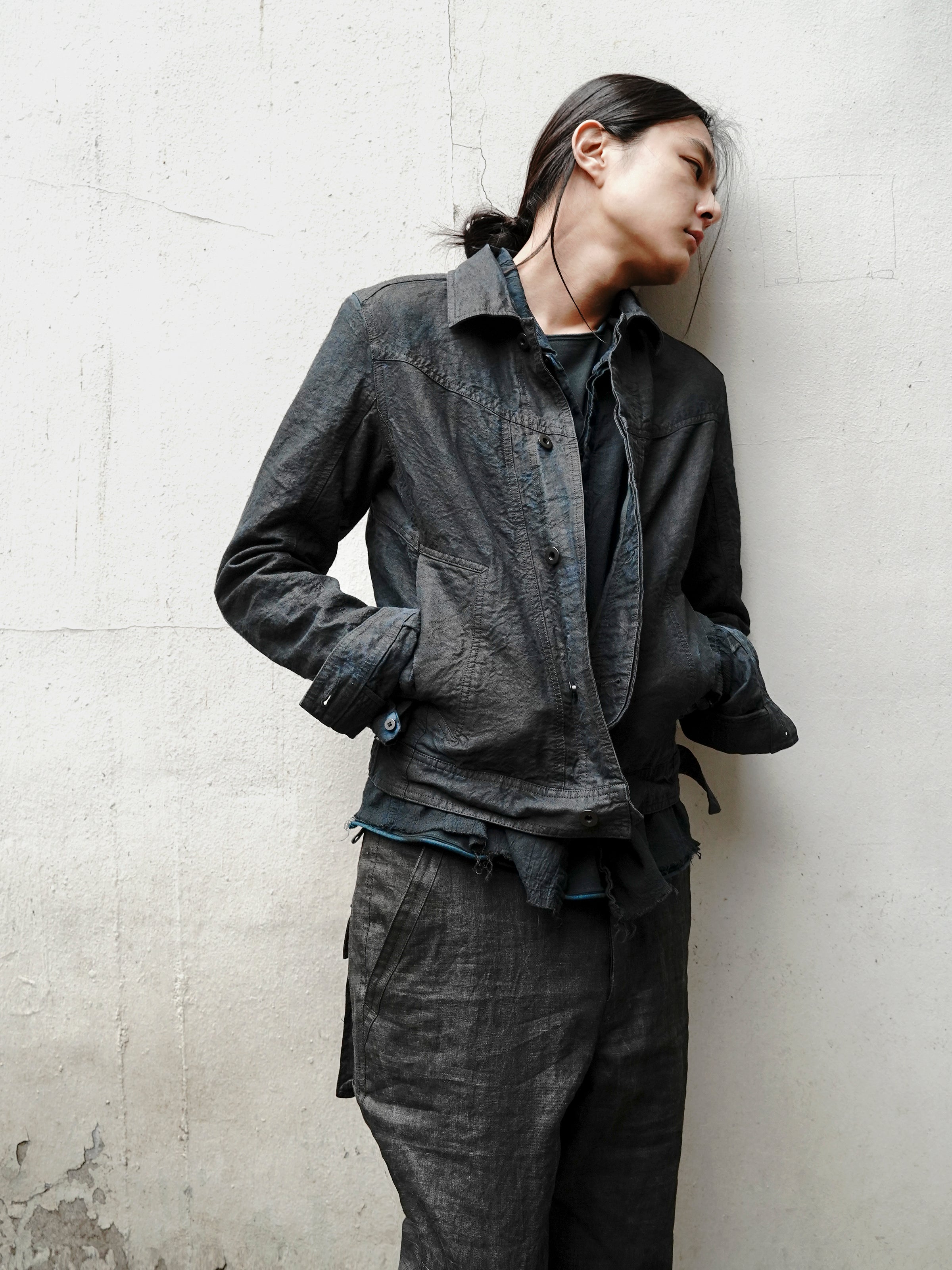 trucker jacket (binchō-tan) / indigo ink