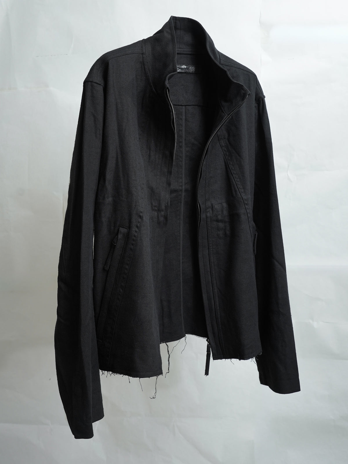 zip up jacket / double black (silk nep)