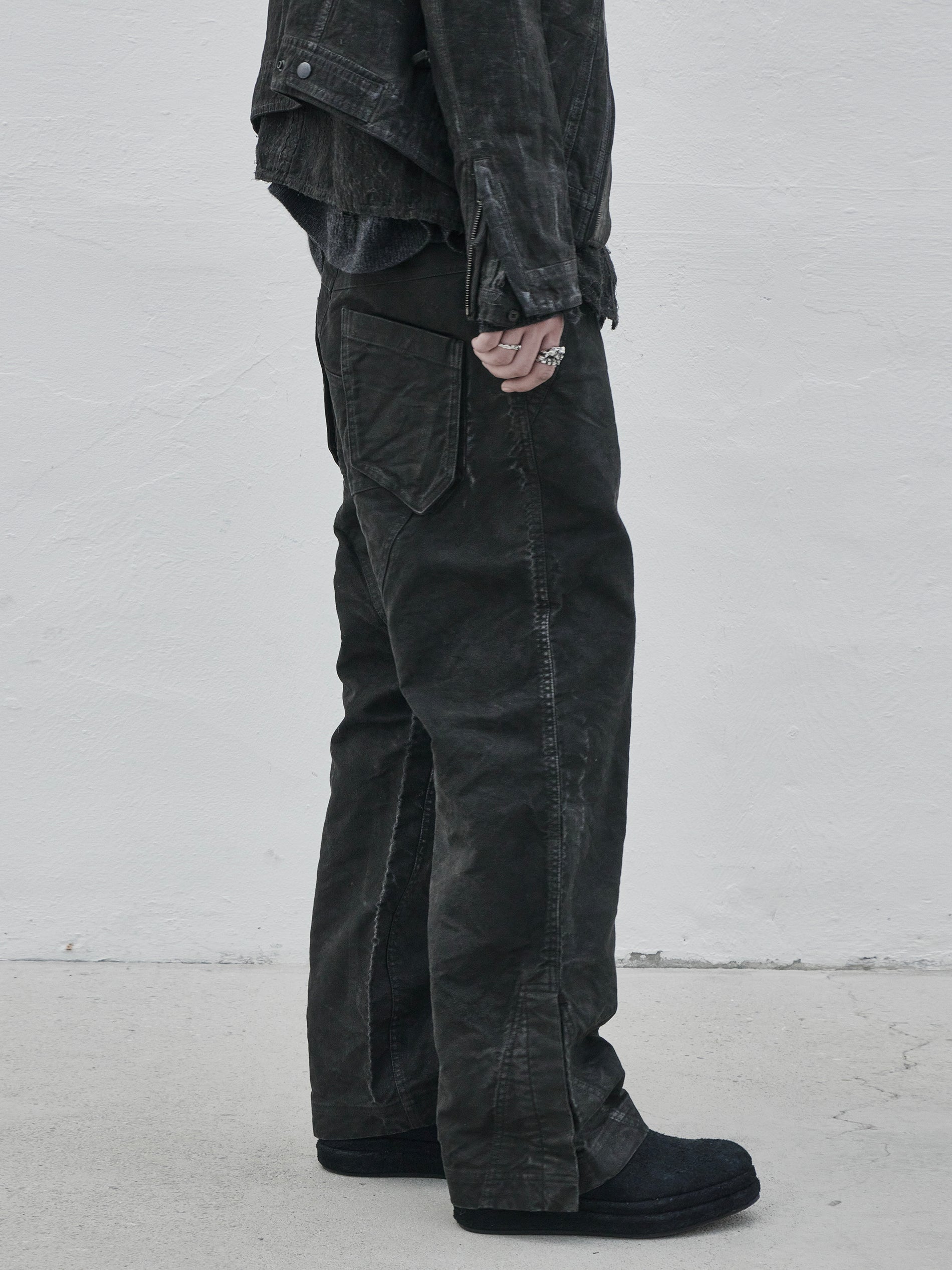 split trousers / black (moleskin) – blackmerle