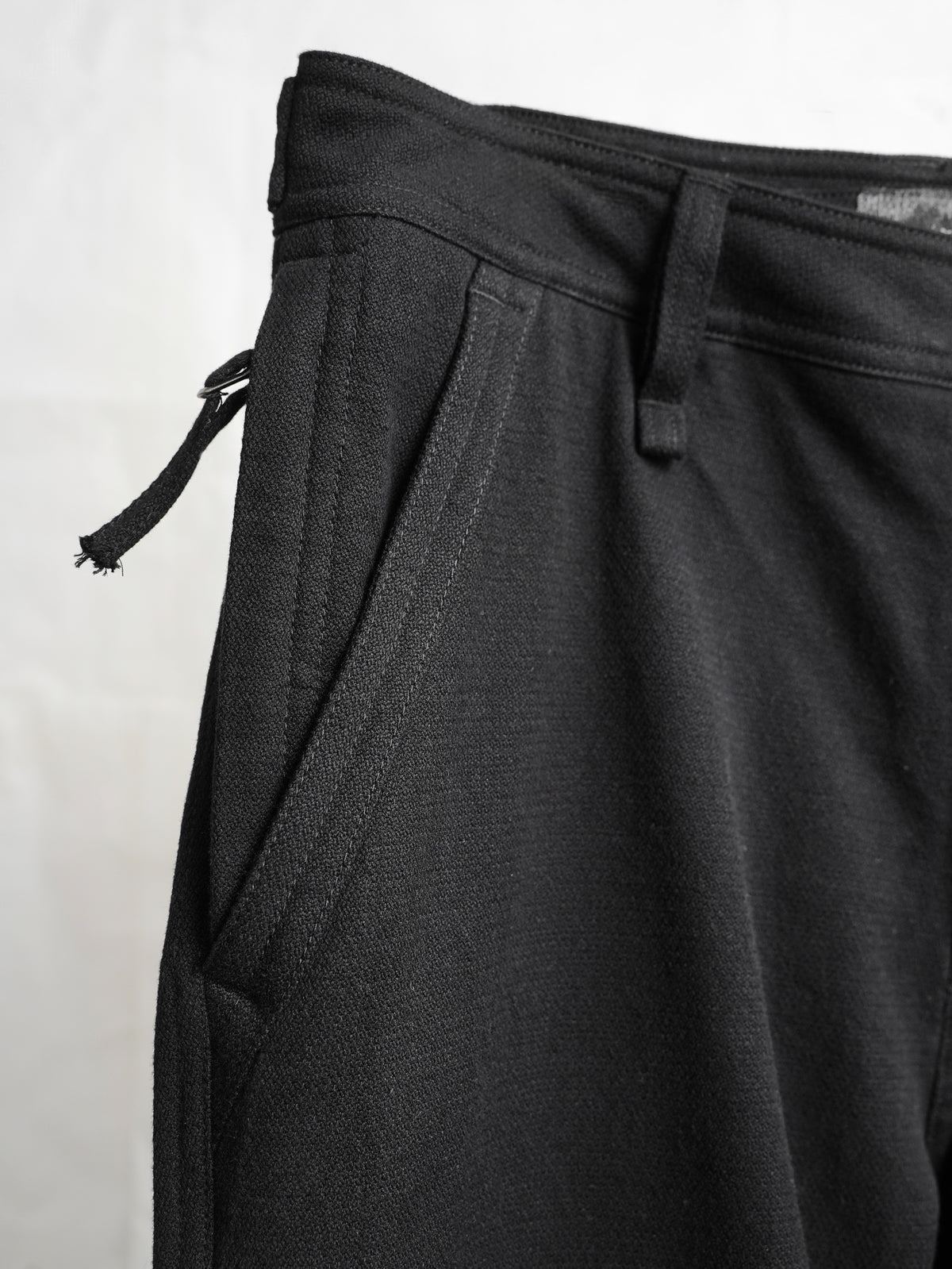 zipper trousers / slub black