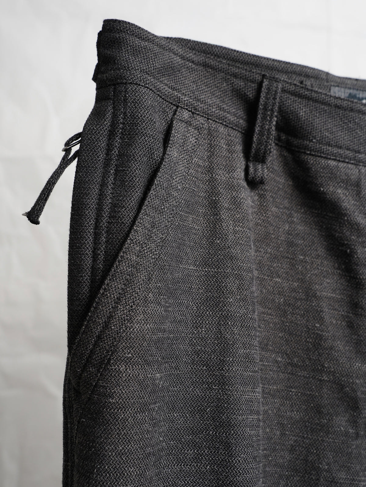 zipper trousers / slub grey