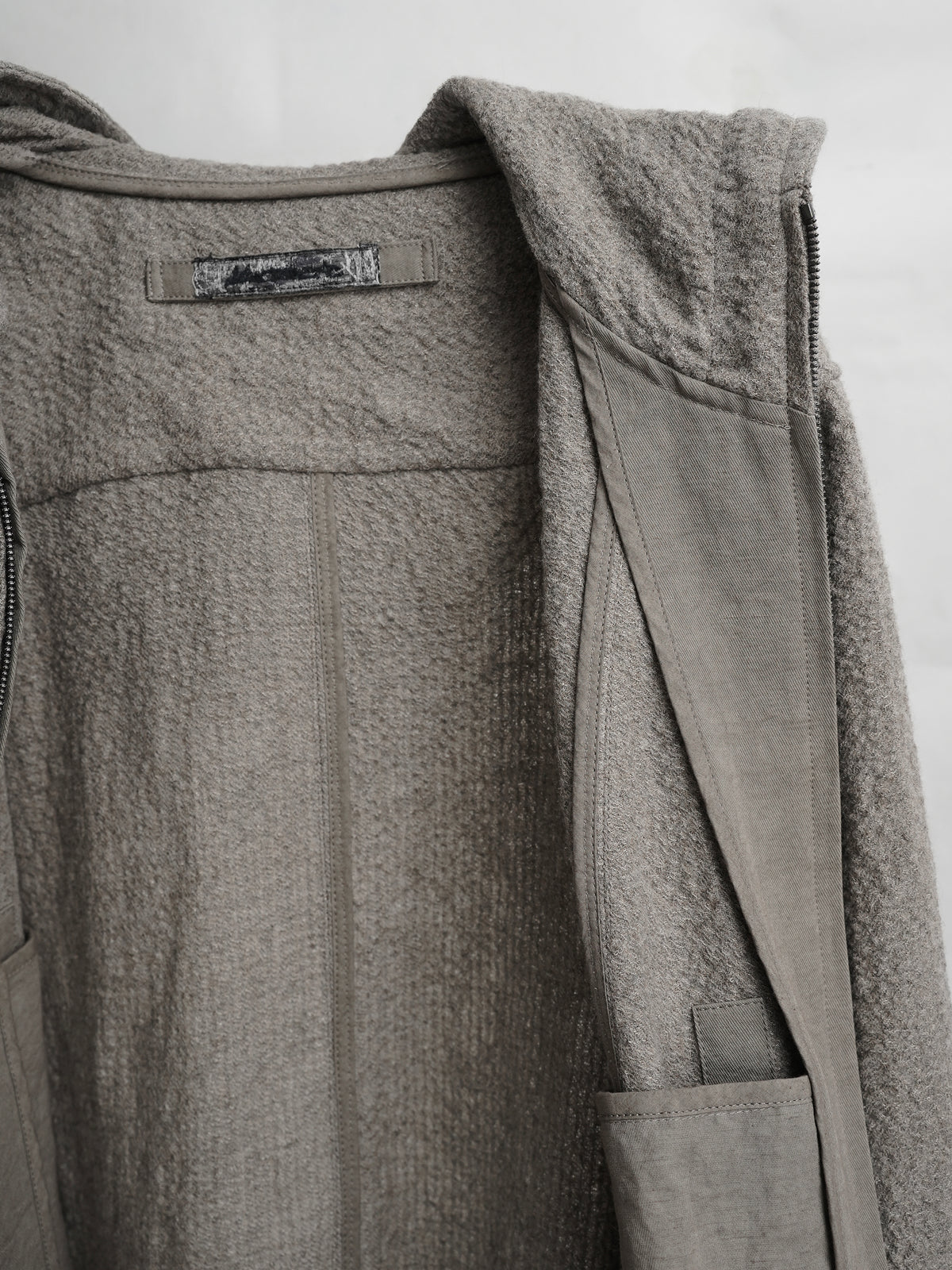 hooded jacket / taupe (wool)