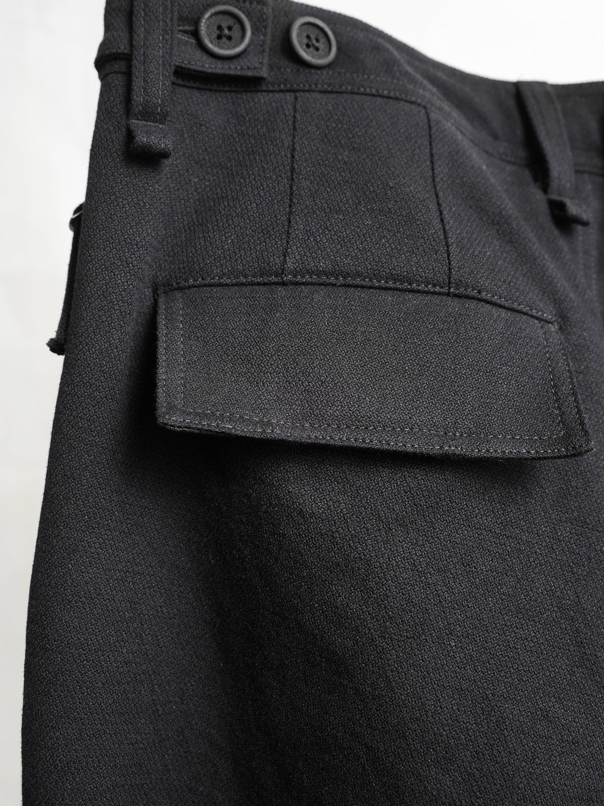 zipper trousers / slub black